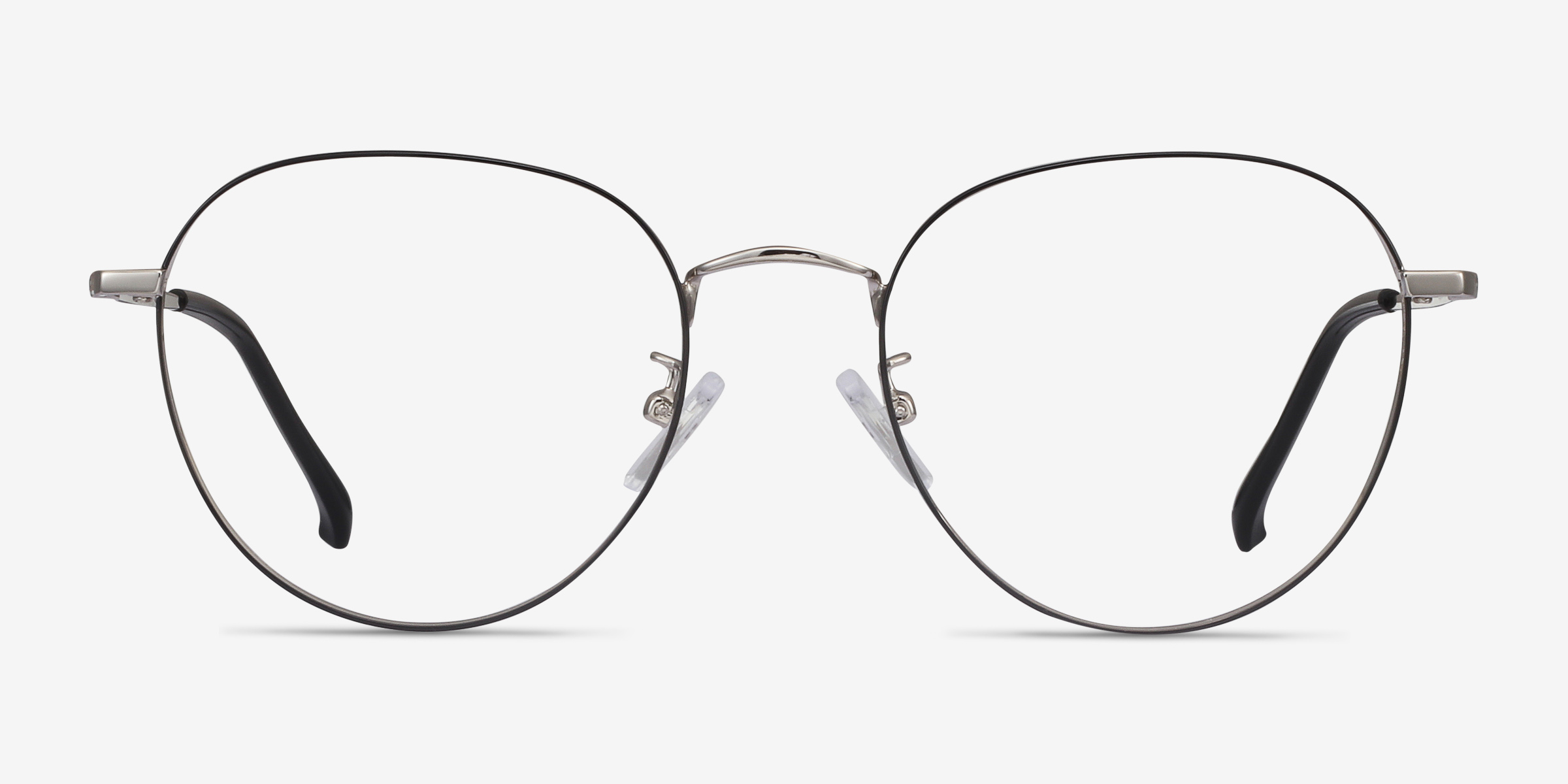 Inspire Black Silver MétalMontures de lunettes de vue d'EyeBuyDirect, Vue de Face