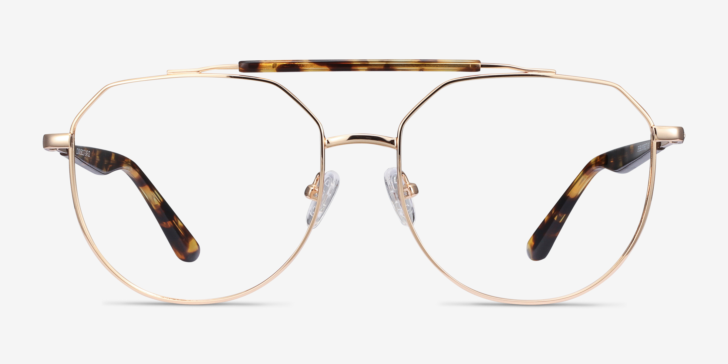 Coxon Golden Tortoise MétalMontures de lunettes de vue d'EyeBuyDirect, Vue de Face