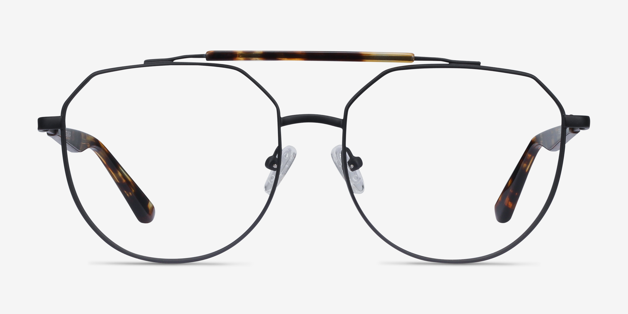 Coxon Black Tortoise MétalMontures de lunettes de vue d'EyeBuyDirect, Vue de Face
