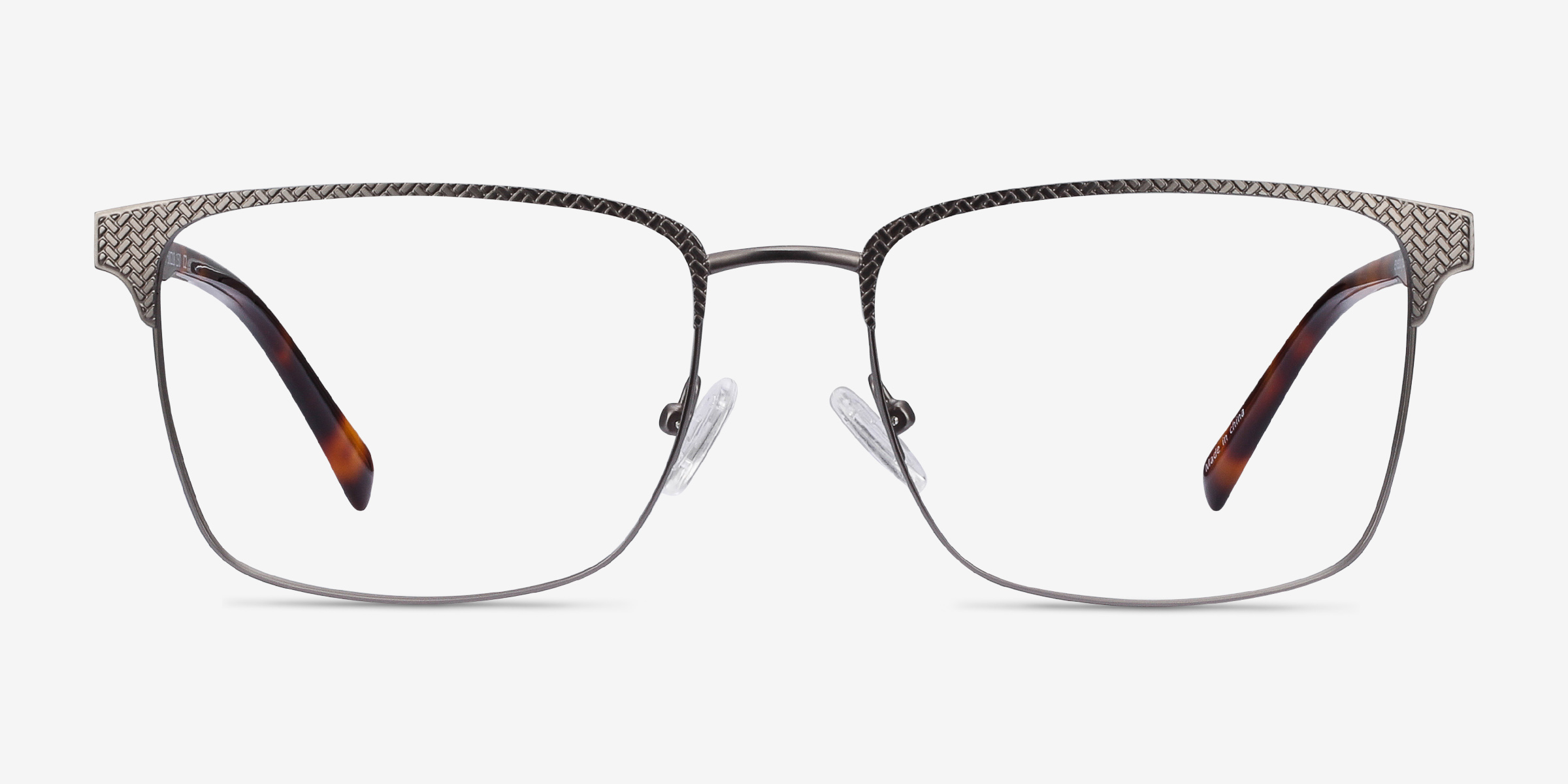 Capra Gunmetal Acetate-metalMontures de lunettes de vue d'EyeBuyDirect, Vue de Face