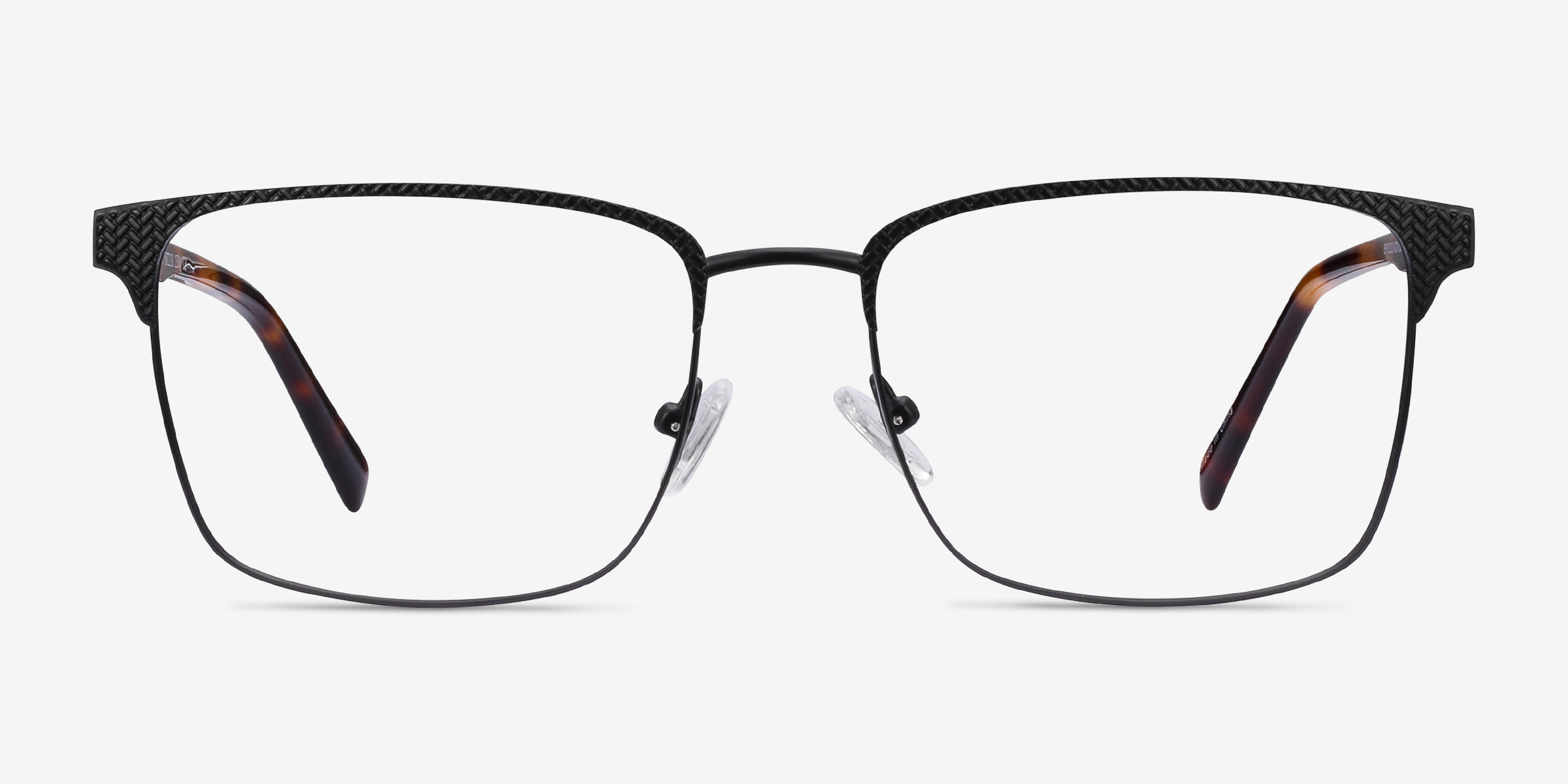 Capra Noir Acetate-metalMontures de lunettes de vue d'EyeBuyDirect, Vue de Face