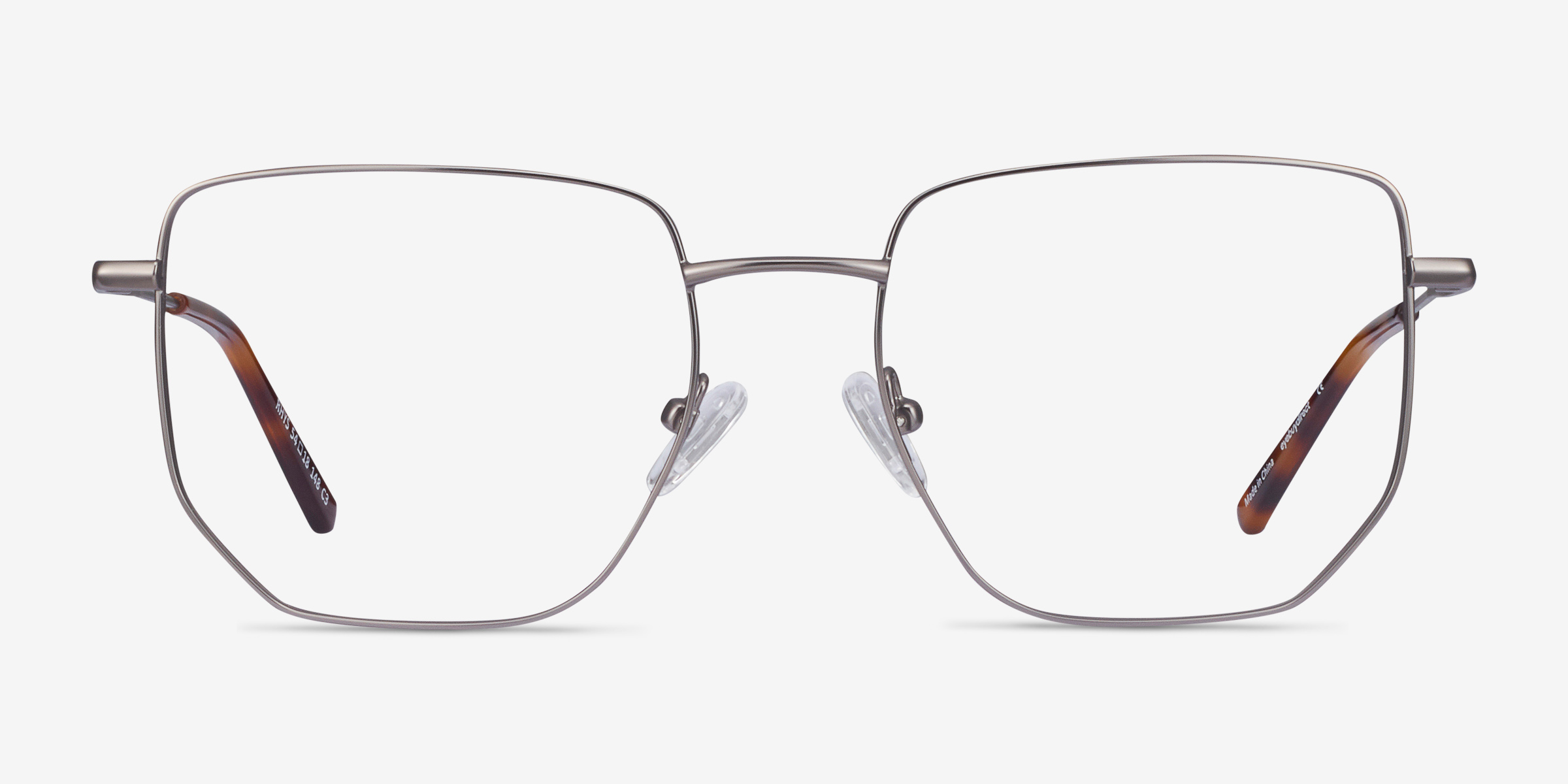 Rhys Gunmetal MétalMontures de lunettes de vue d'EyeBuyDirect, Vue de Face