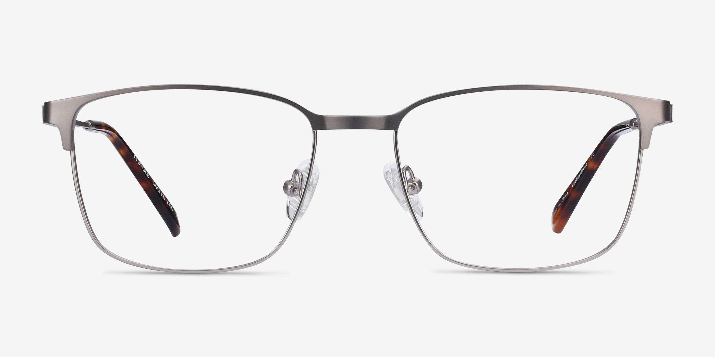 Leopold Gunmetal MétalMontures de lunettes de vue d'EyeBuyDirect, Vue de Face