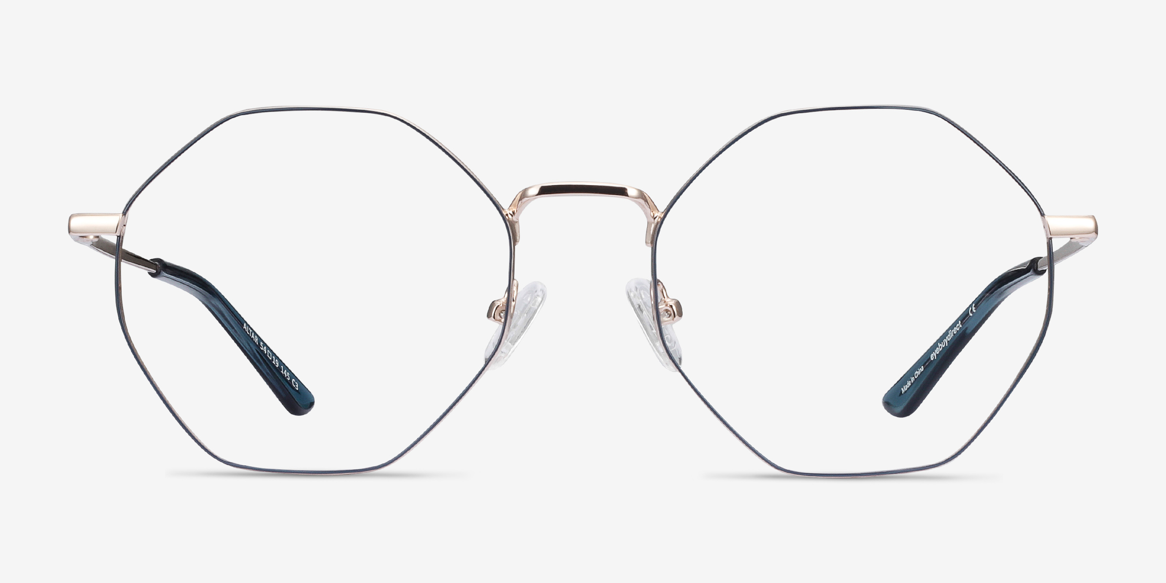 Altar Navy & Gold MétalMontures de lunettes de vue d'EyeBuyDirect, Vue de Face