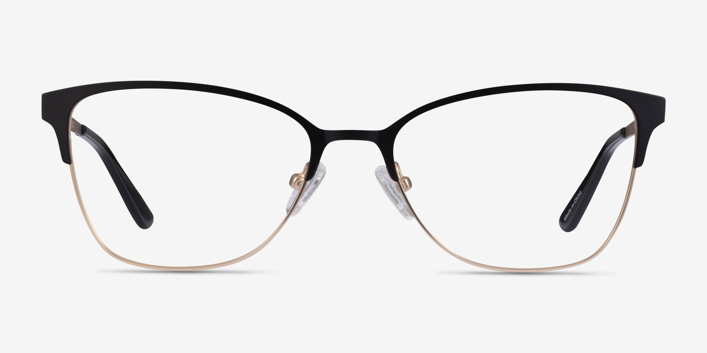 Marlena Black Gold MétalMontures de lunettes de vue d'EyeBuyDirect, Vue de Face