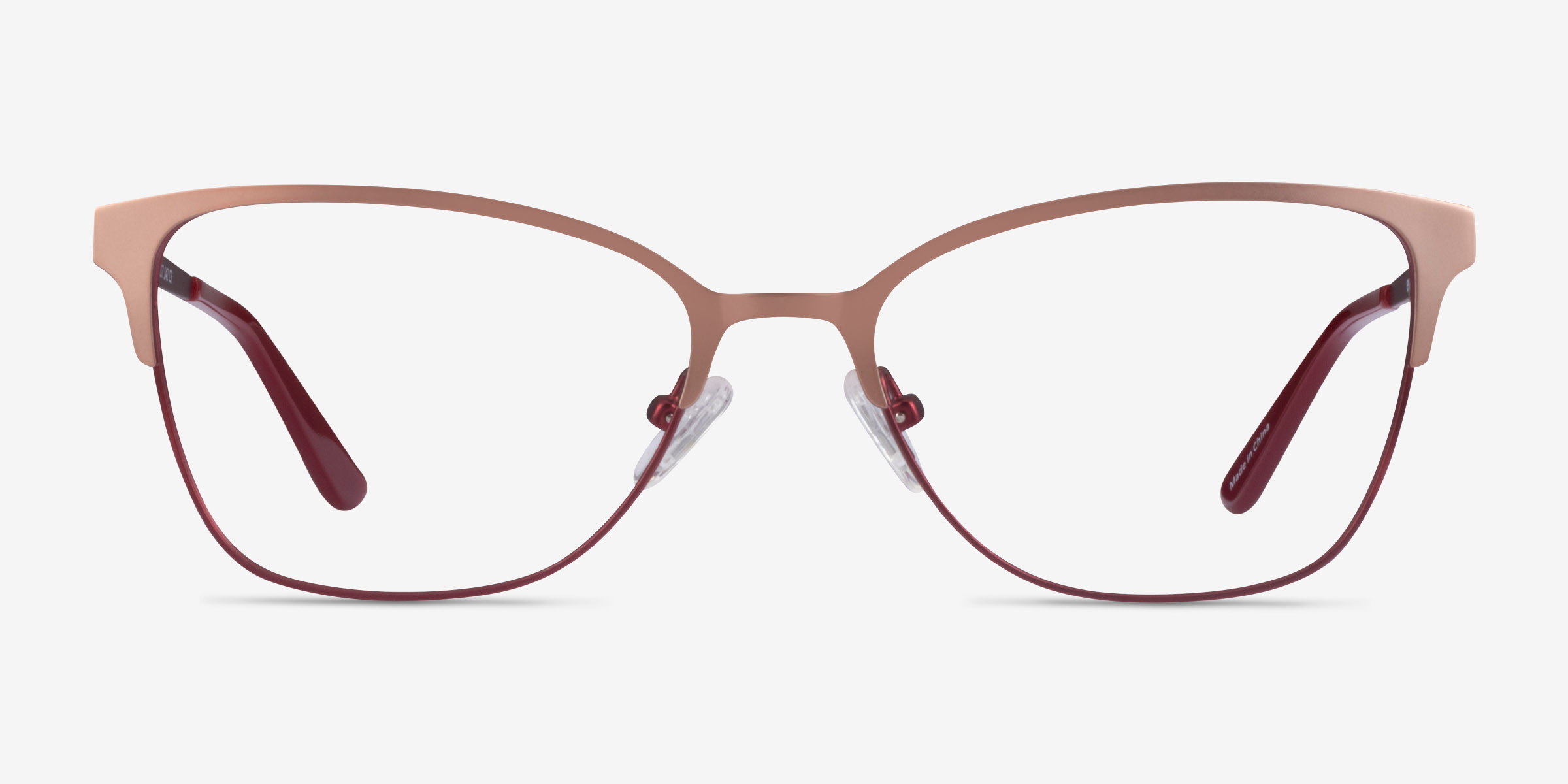 Marlena Rose Gold Burdungy MétalMontures de lunettes de vue d'EyeBuyDirect, Vue de Face