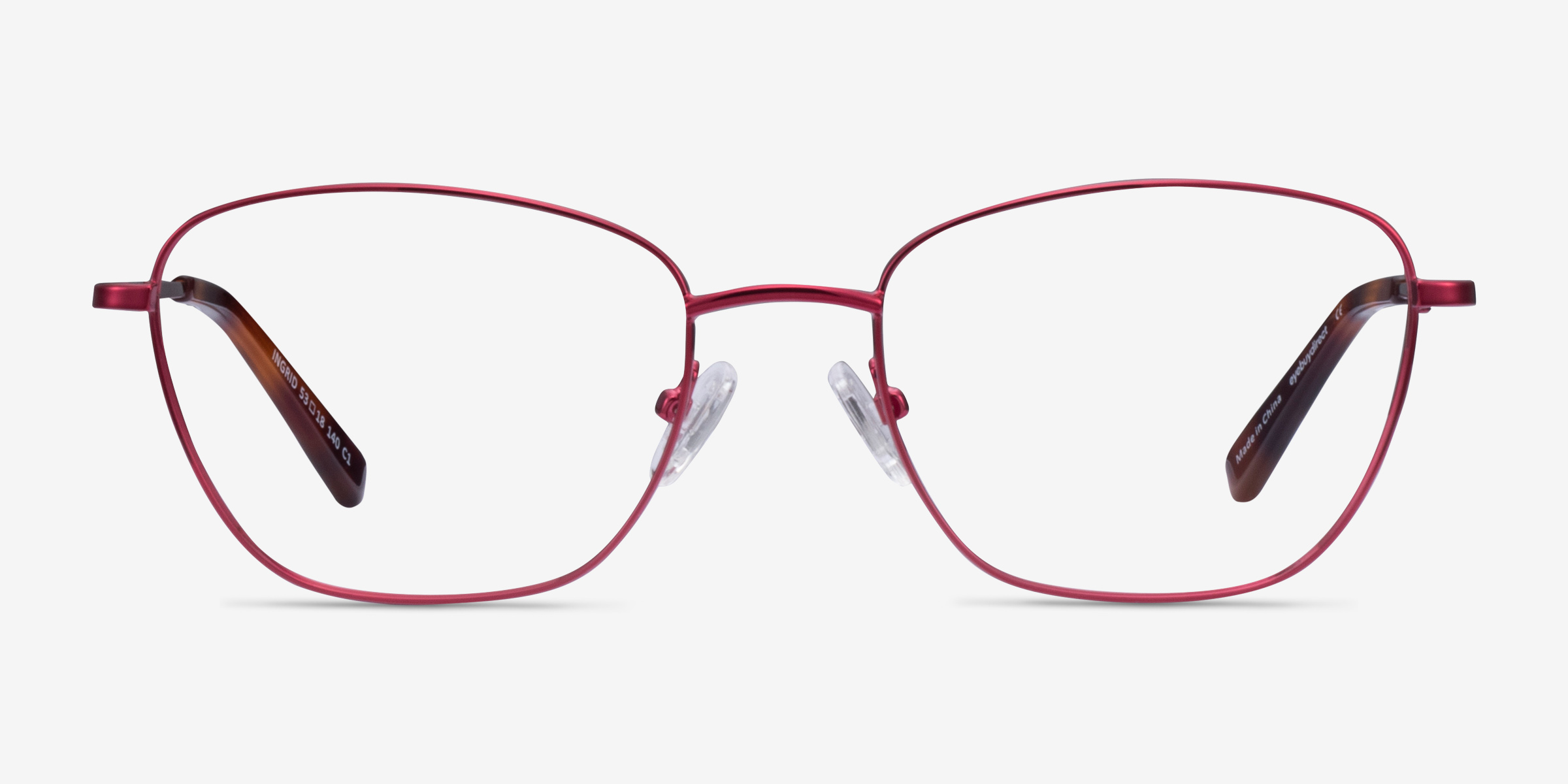 Ingrid Framboise MétalMontures de lunettes de vue d'EyeBuyDirect, Vue de Face