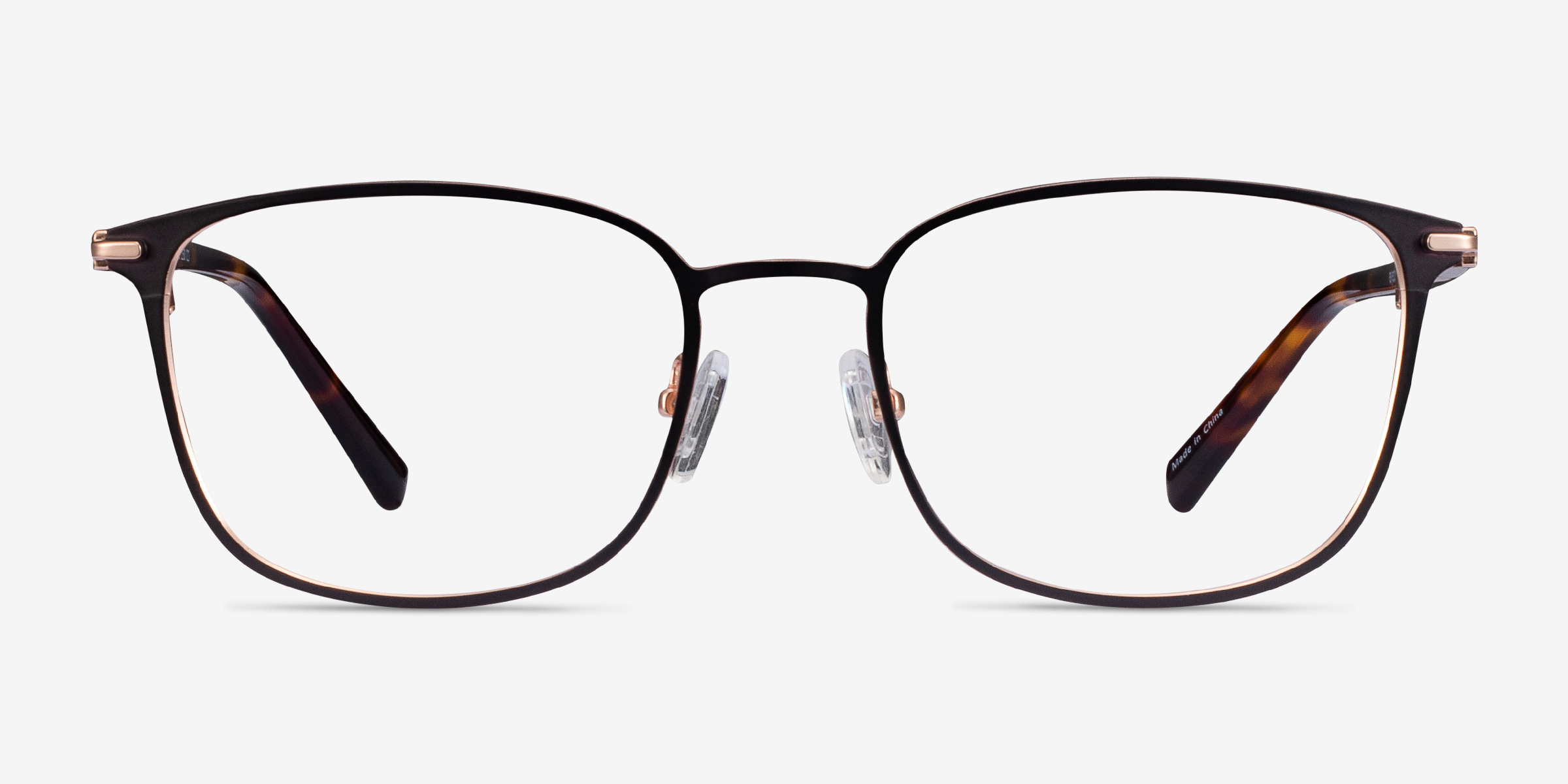 River Black Rose Gold Acetate-metalMontures de lunettes de vue d'EyeBuyDirect, Vue de Face