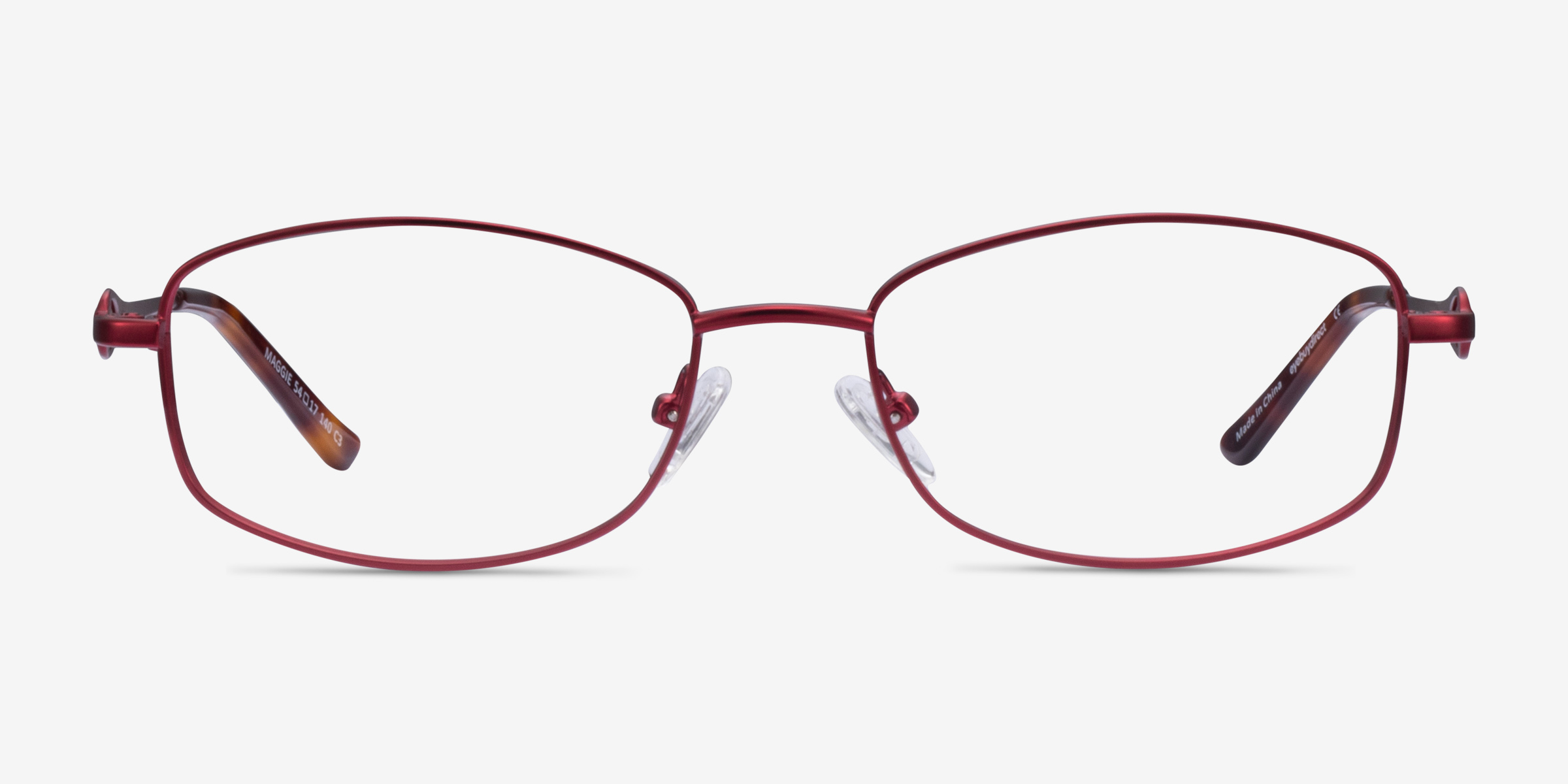 Maggie Burgundy MétalMontures de lunettes de vue d'EyeBuyDirect, Vue de Face