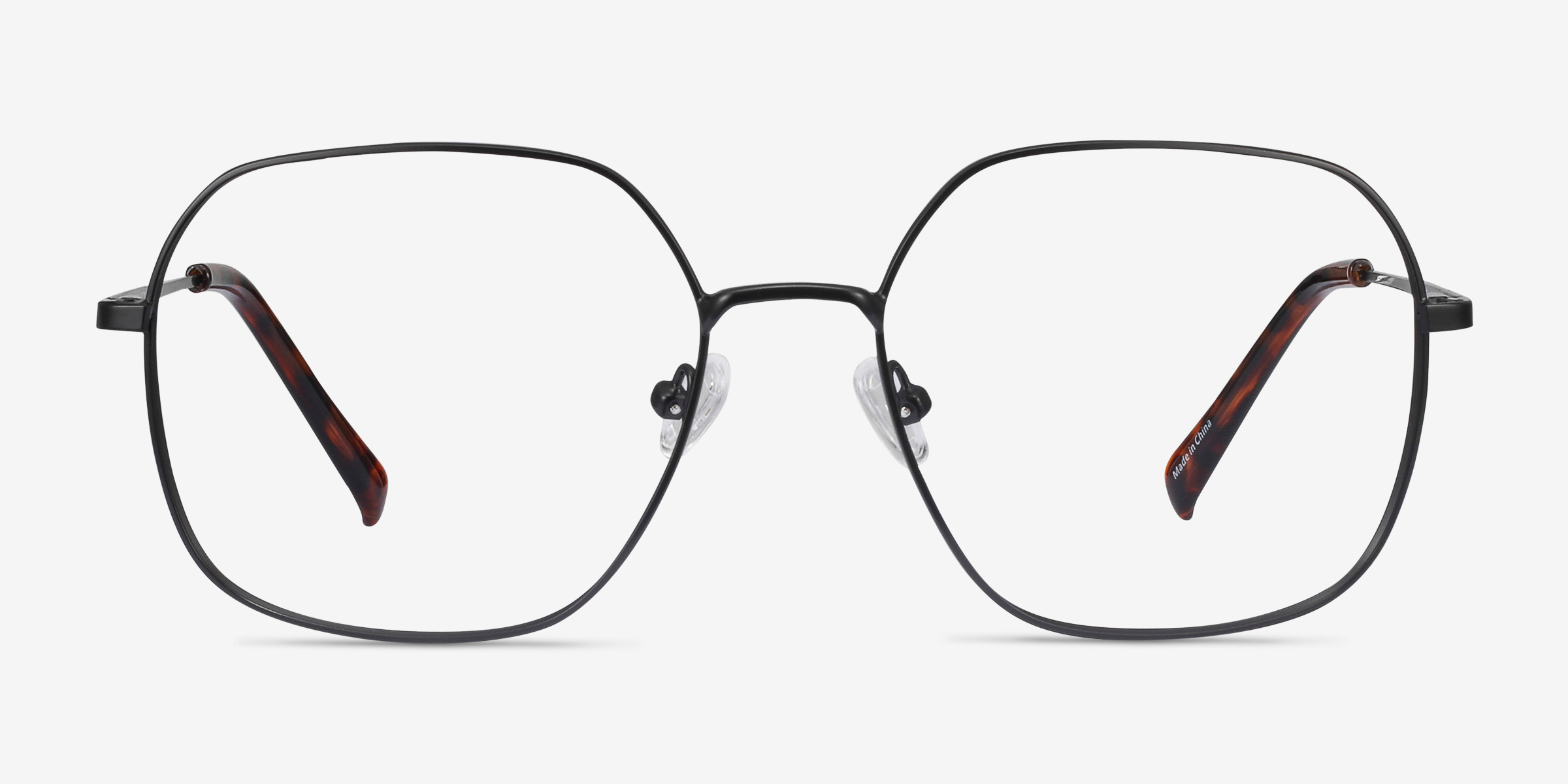 Reality Noir MétalMontures de lunettes de vue d'EyeBuyDirect, Vue de Face