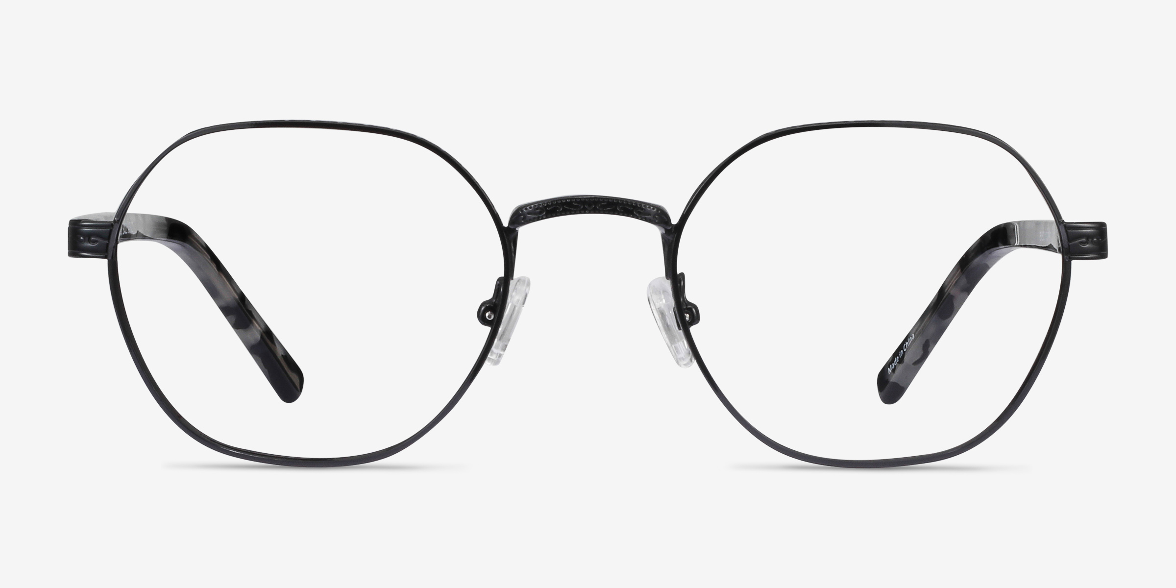 Fantasy Noir Acetate-metalMontures de lunettes de vue d'EyeBuyDirect, Vue de Face