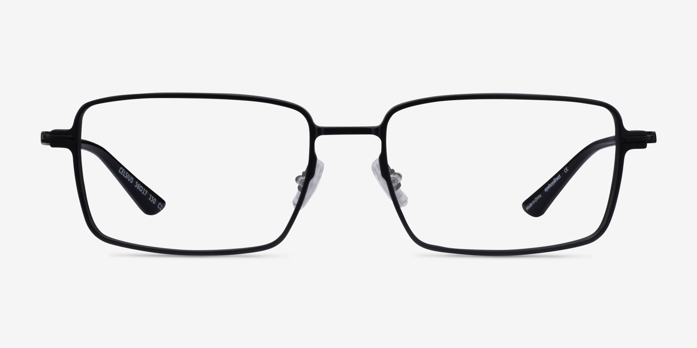 Celsius Noir TitaniumMontures de lunettes de vue d'EyeBuyDirect, Vue de Face