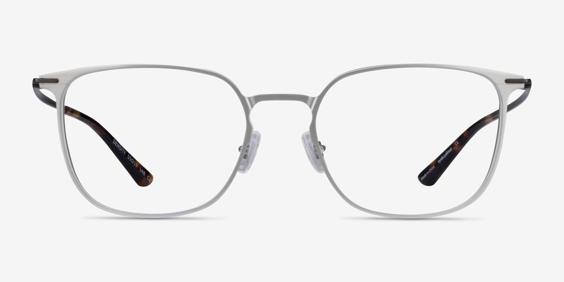 Density Light Silver & Gunmetal TitaniumMontures de lunettes de vue d'EyeBuyDirect, Vue de Face