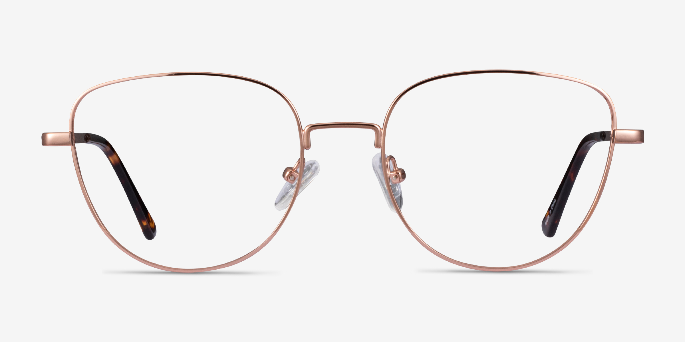 Clotilde Shiny Rose Gold MétalMontures de lunettes de vue d'EyeBuyDirect, Vue de Face