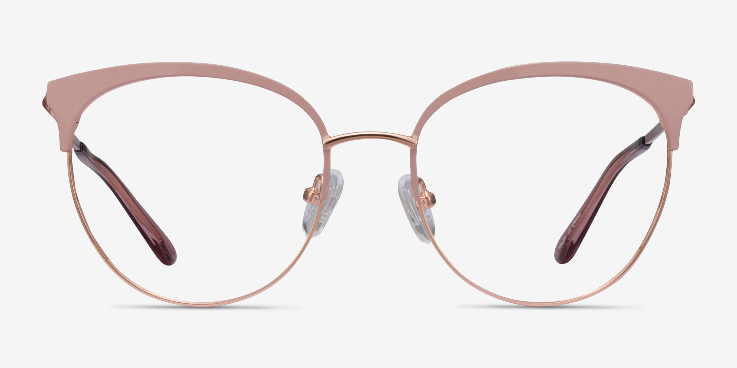Gem Pink Rose Gold MétalMontures de lunettes de vue d'EyeBuyDirect, Vue de Face