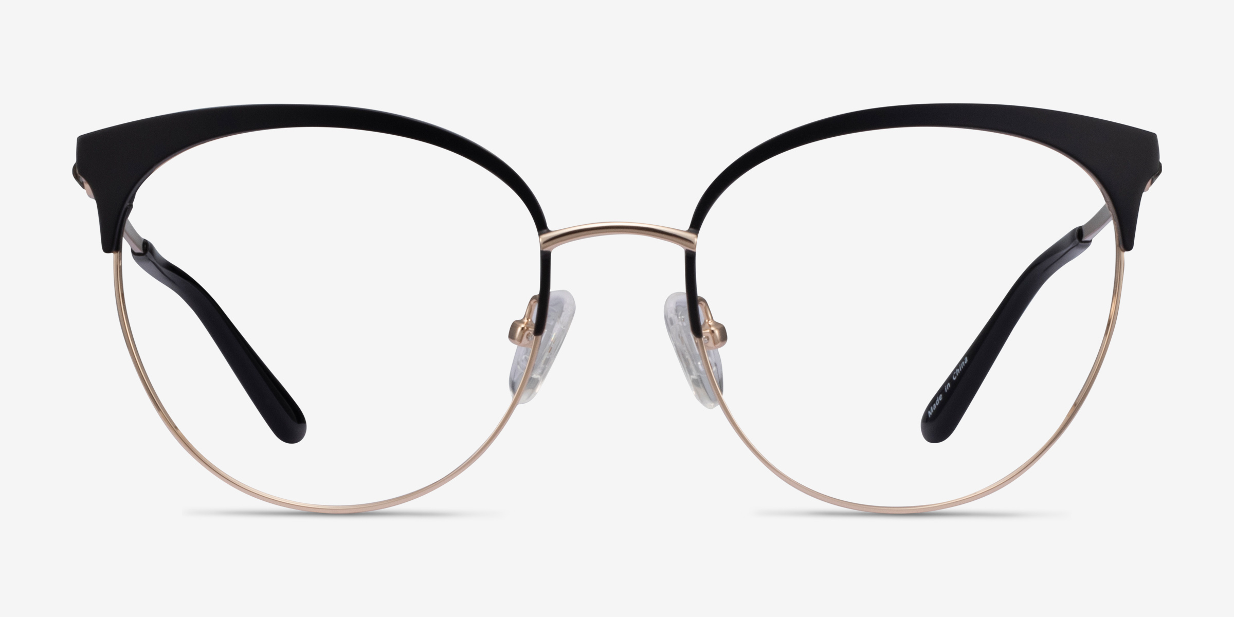 Gem Black Gold MétalMontures de lunettes de vue d'EyeBuyDirect, Vue de Face