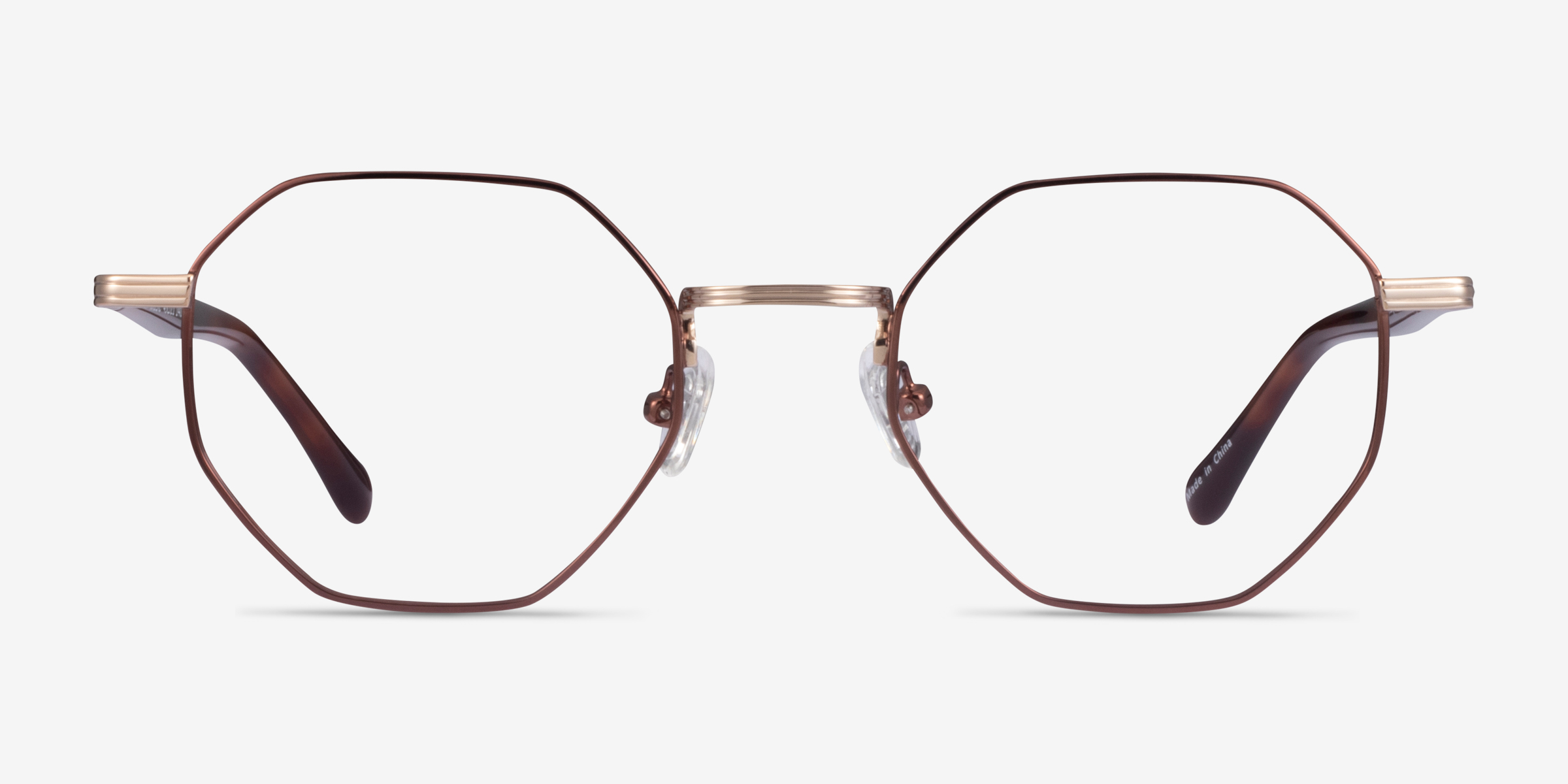 Music Brown Gold MétalMontures de lunettes de vue d'EyeBuyDirect, Vue de Face