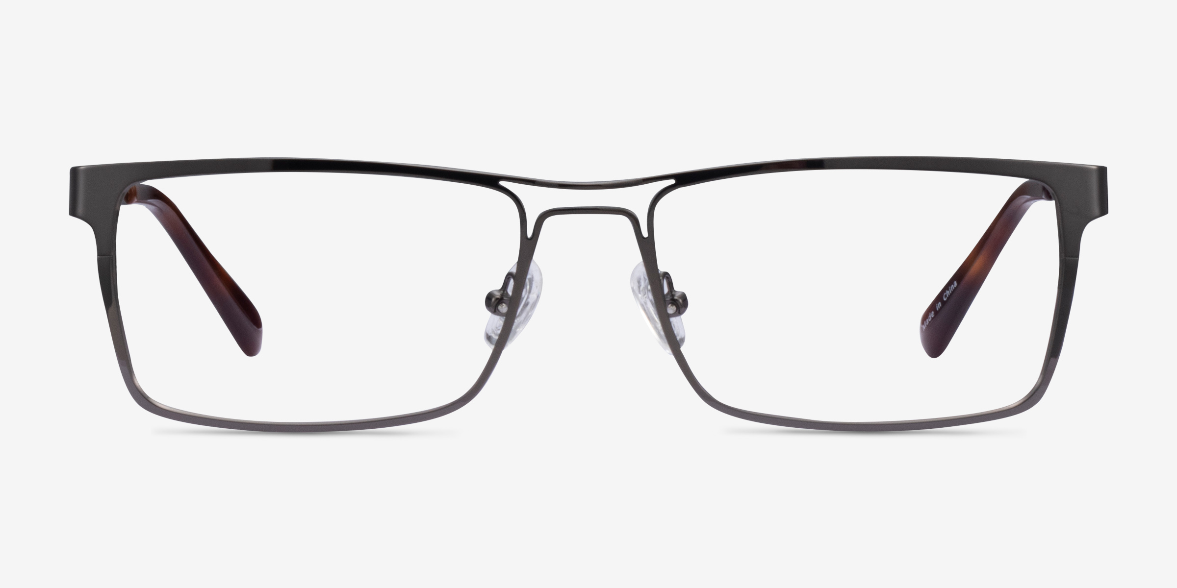 Biloxi Dark Gunmetal MétalMontures de lunettes de vue d'EyeBuyDirect, Vue de Face