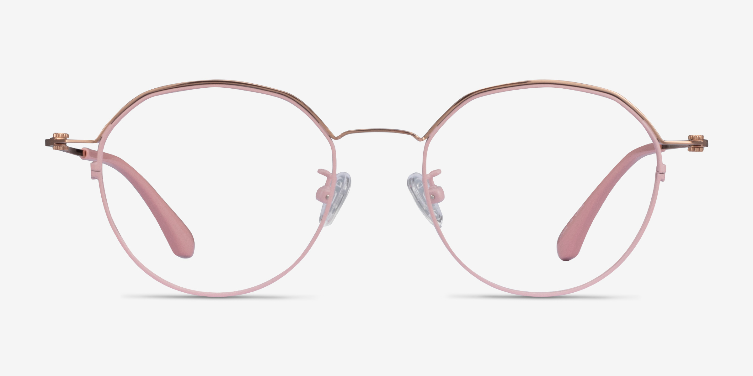 Hills Pink  Rose Gold MétalMontures de lunettes de vue d'EyeBuyDirect, Vue de Face