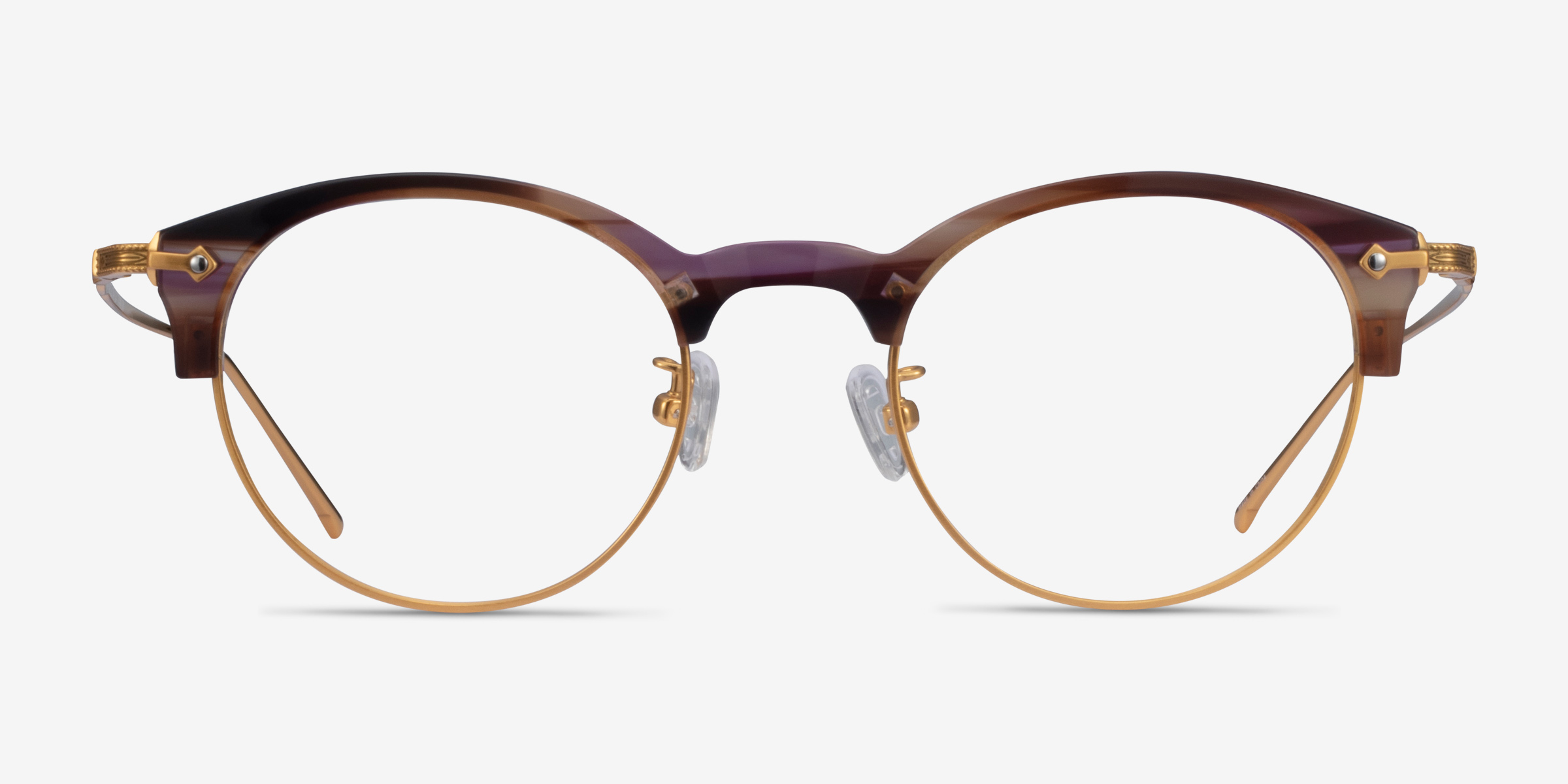 Irvin Floral Stirped Acetate-metalMontures de lunettes de vue d'EyeBuyDirect, Vue de Face