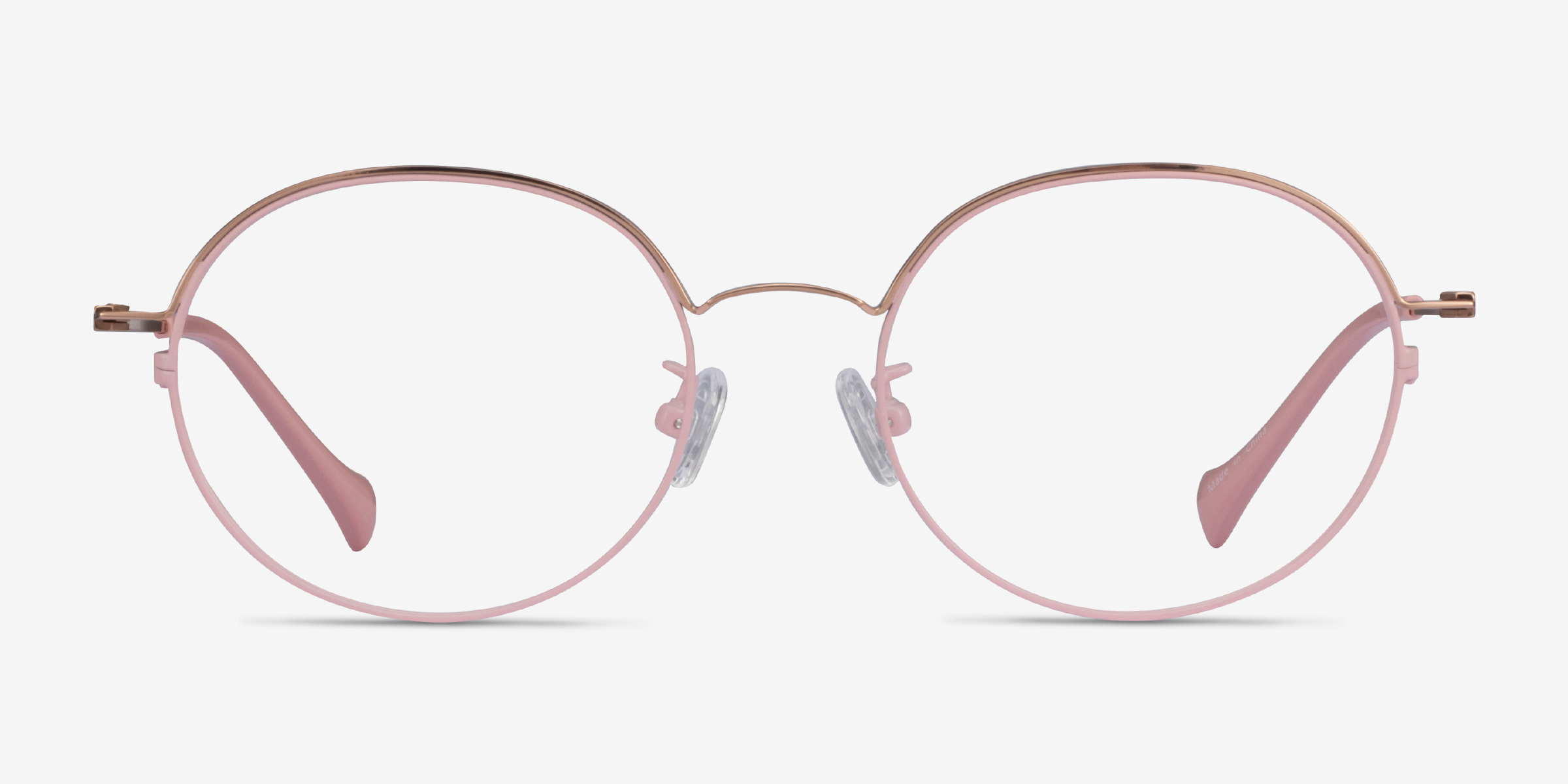 Patel Pink Rose Gold MétalMontures de lunettes de vue d'EyeBuyDirect, Vue de Face