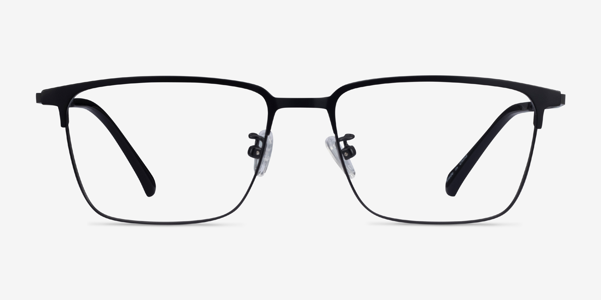 Amet Noir MétalMontures de lunettes de vue d'EyeBuyDirect, Vue de Face