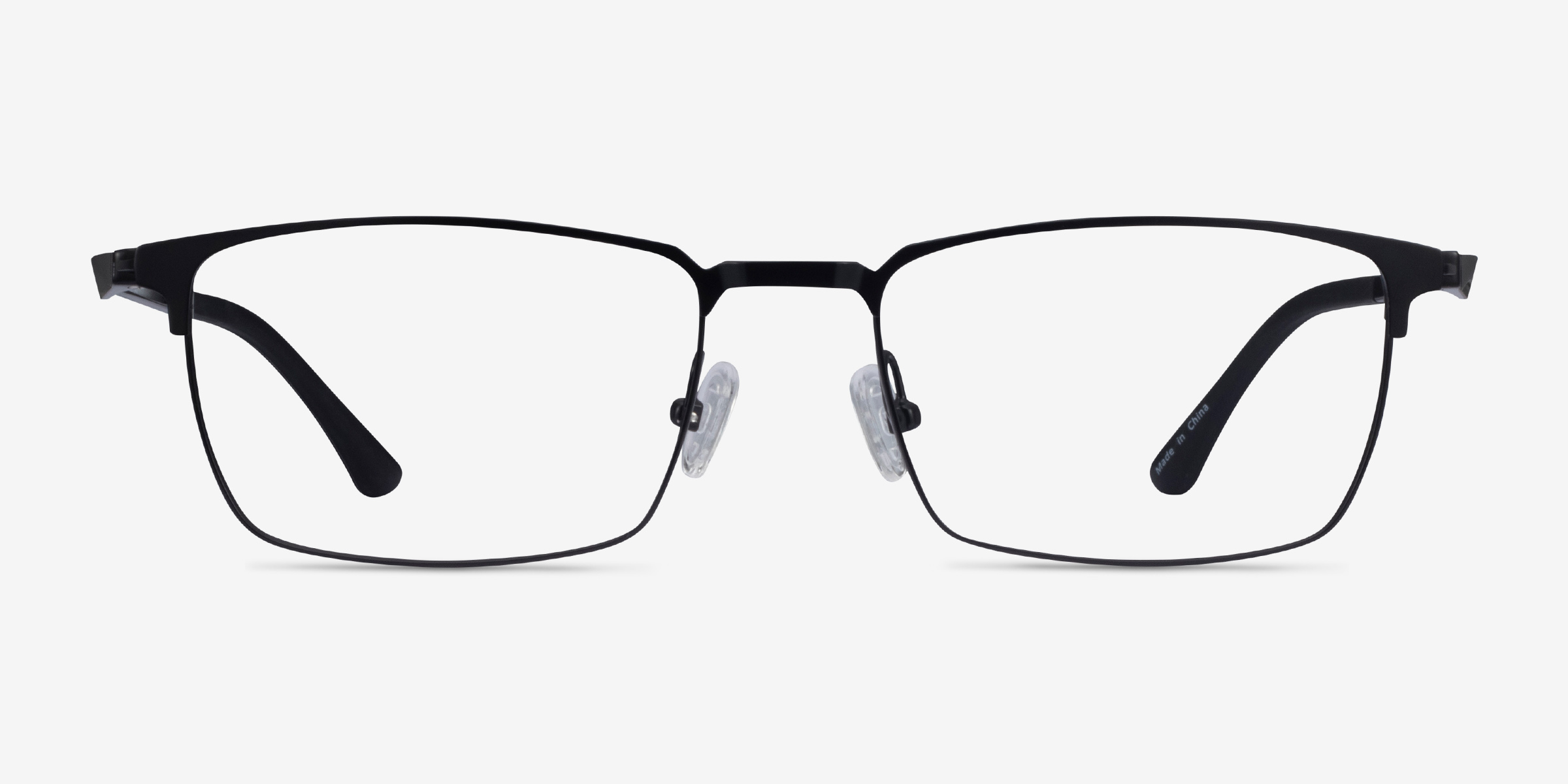 Evans Noir Plastic-metalMontures de lunettes de vue d'EyeBuyDirect, Vue de Face