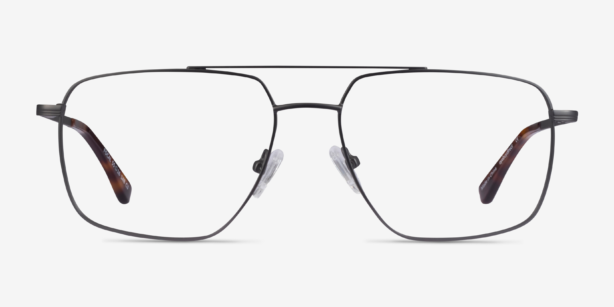 Focal Gunmetal MétalMontures de lunettes de vue d'EyeBuyDirect, Vue de Face