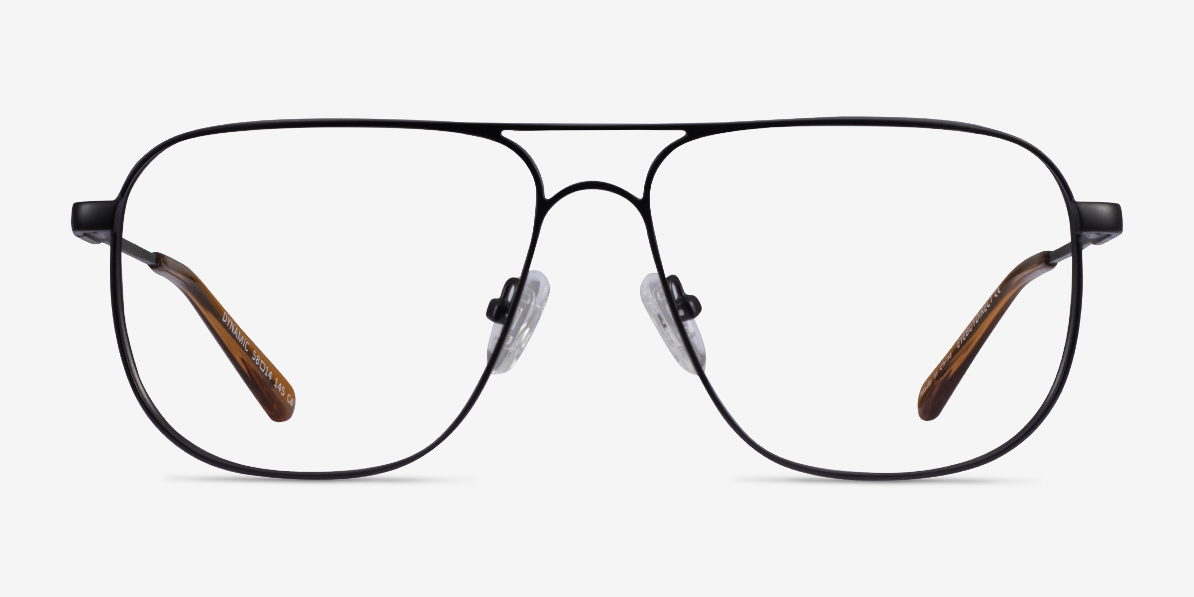Dynamic Matte Black MétalMontures de lunettes de vue d'EyeBuyDirect, Vue de Face