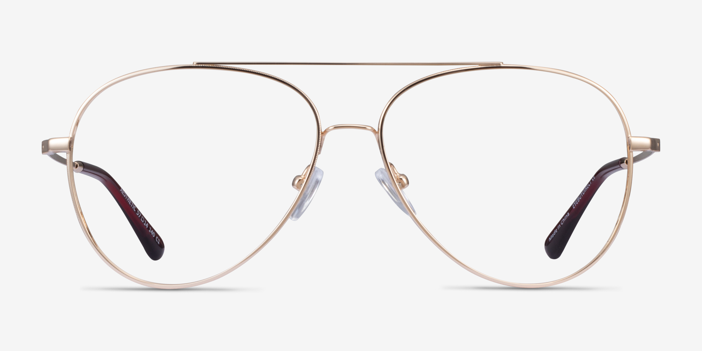 Aesthetic Doré MétalMontures de lunettes de vue d'EyeBuyDirect, Vue de Face