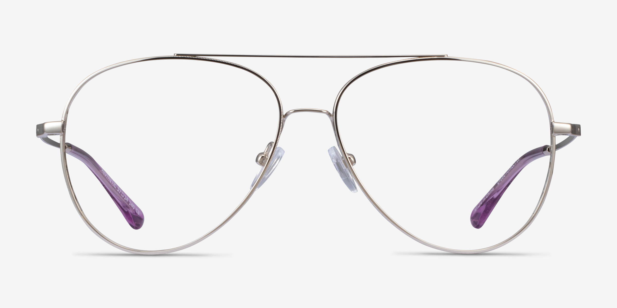 Aesthetic Argenté MétalMontures de lunettes de vue d'EyeBuyDirect, Vue de Face