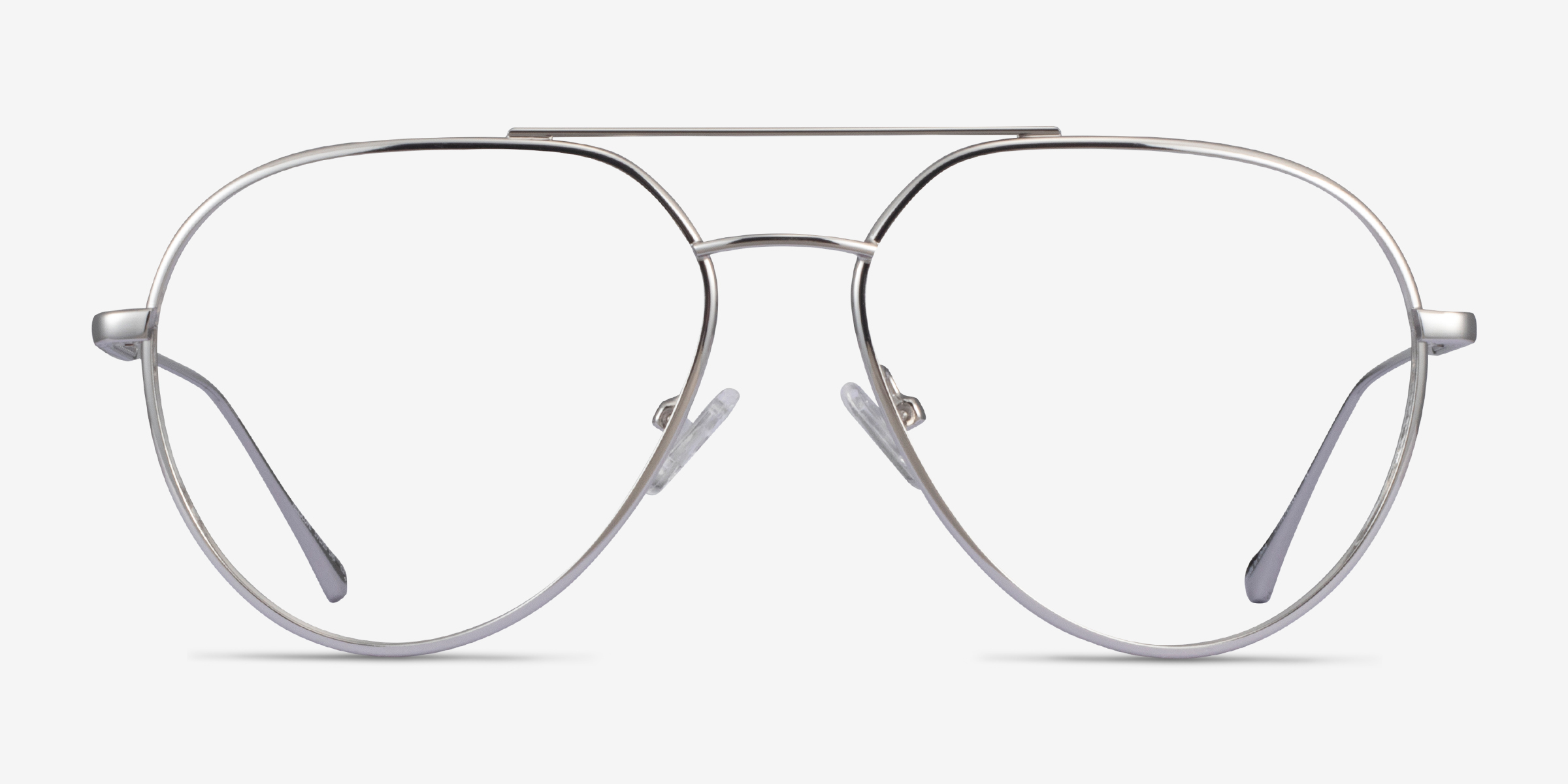 Telescope Argenté MétalMontures de lunettes de vue d'EyeBuyDirect, Vue de Face
