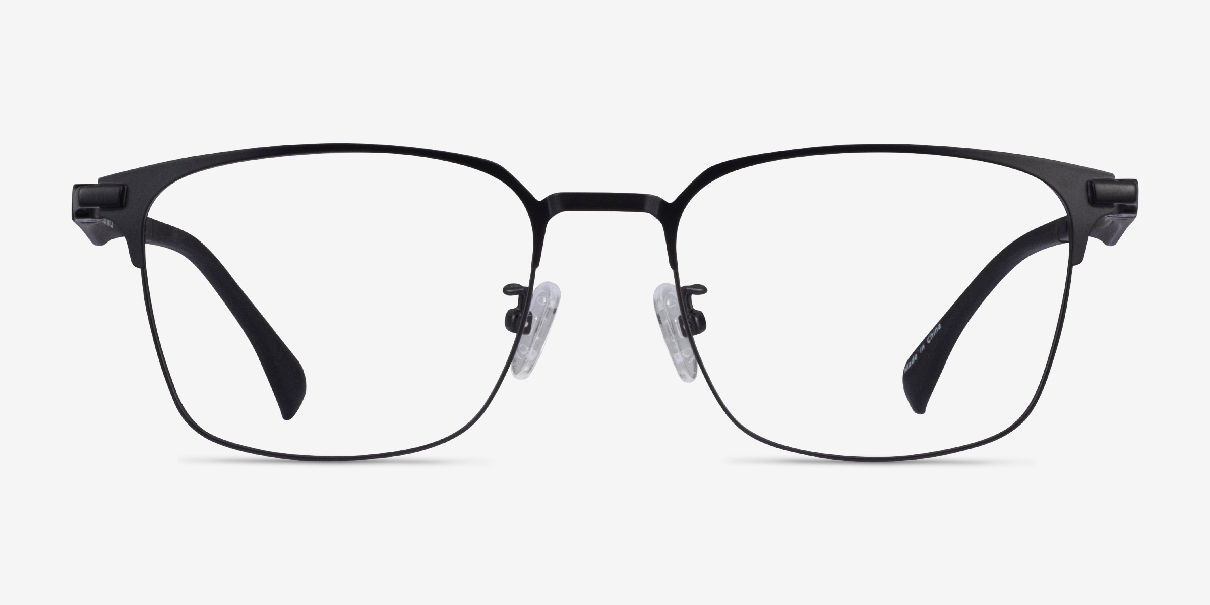 Sapporo Noir PlastiqueMontures de lunettes de vue d'EyeBuyDirect, Vue de Face