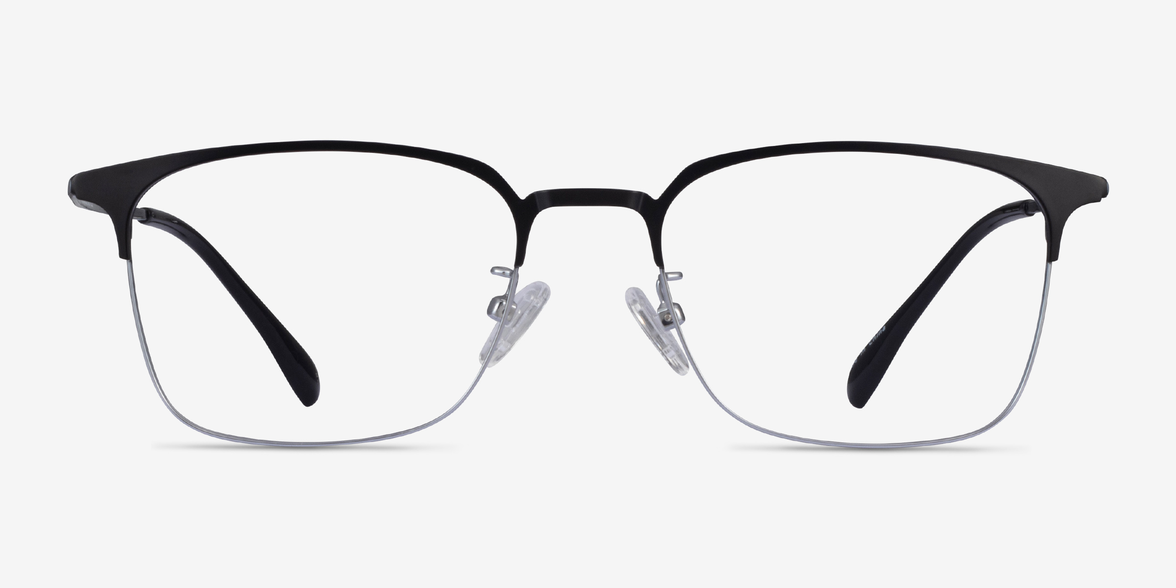 Below Black Gunmetal MétalMontures de lunettes de vue d'EyeBuyDirect, Vue de Face