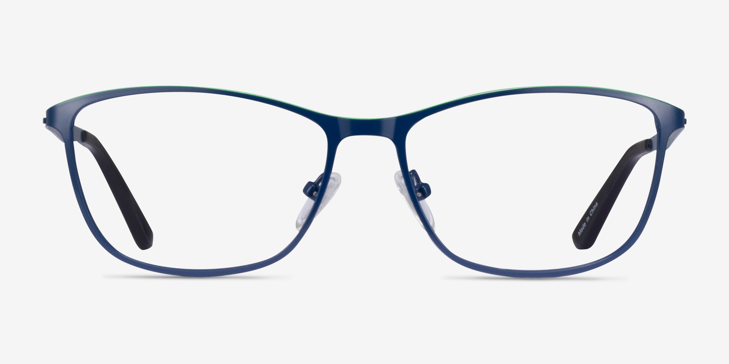 Lucas Navy Green MétalMontures de lunettes de vue d'EyeBuyDirect, Vue de Face