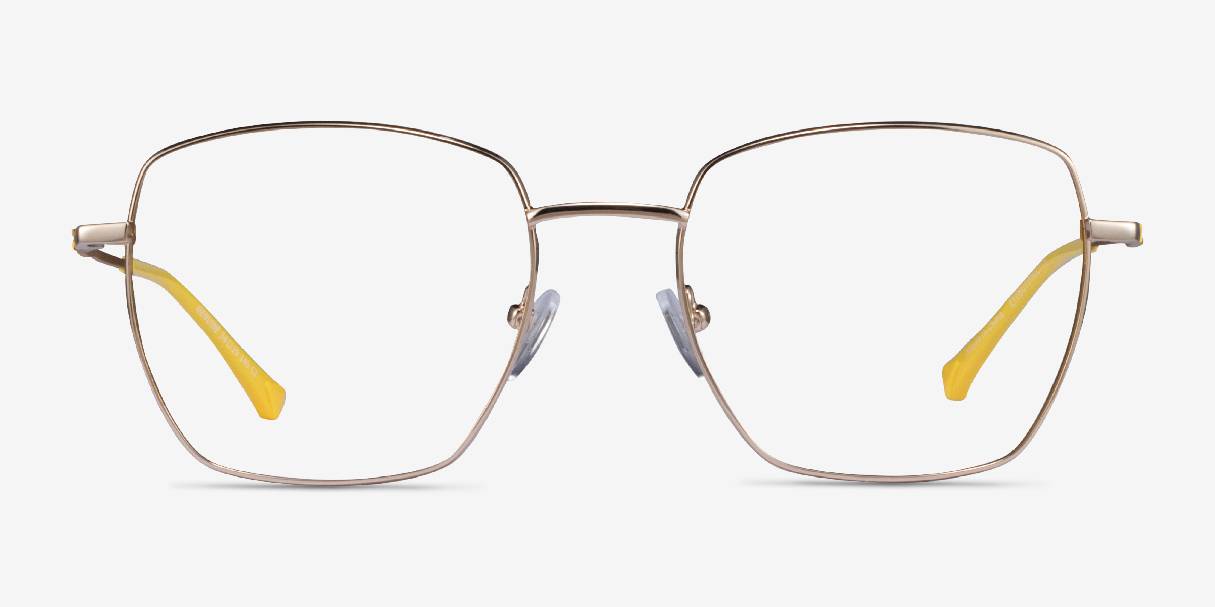 Genuine Gold Yellow MétalMontures de lunettes de vue d'EyeBuyDirect, Vue de Face