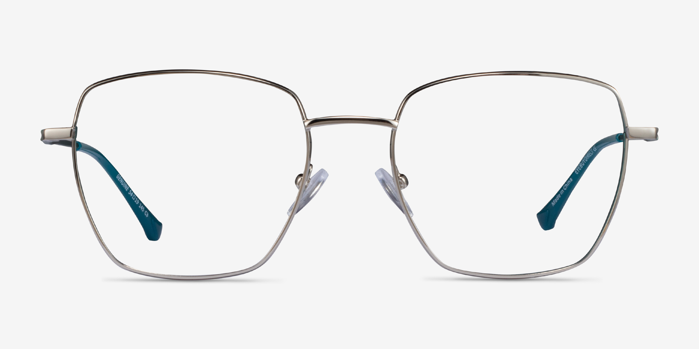 Genuine Silver Green MétalMontures de lunettes de vue d'EyeBuyDirect, Vue de Face