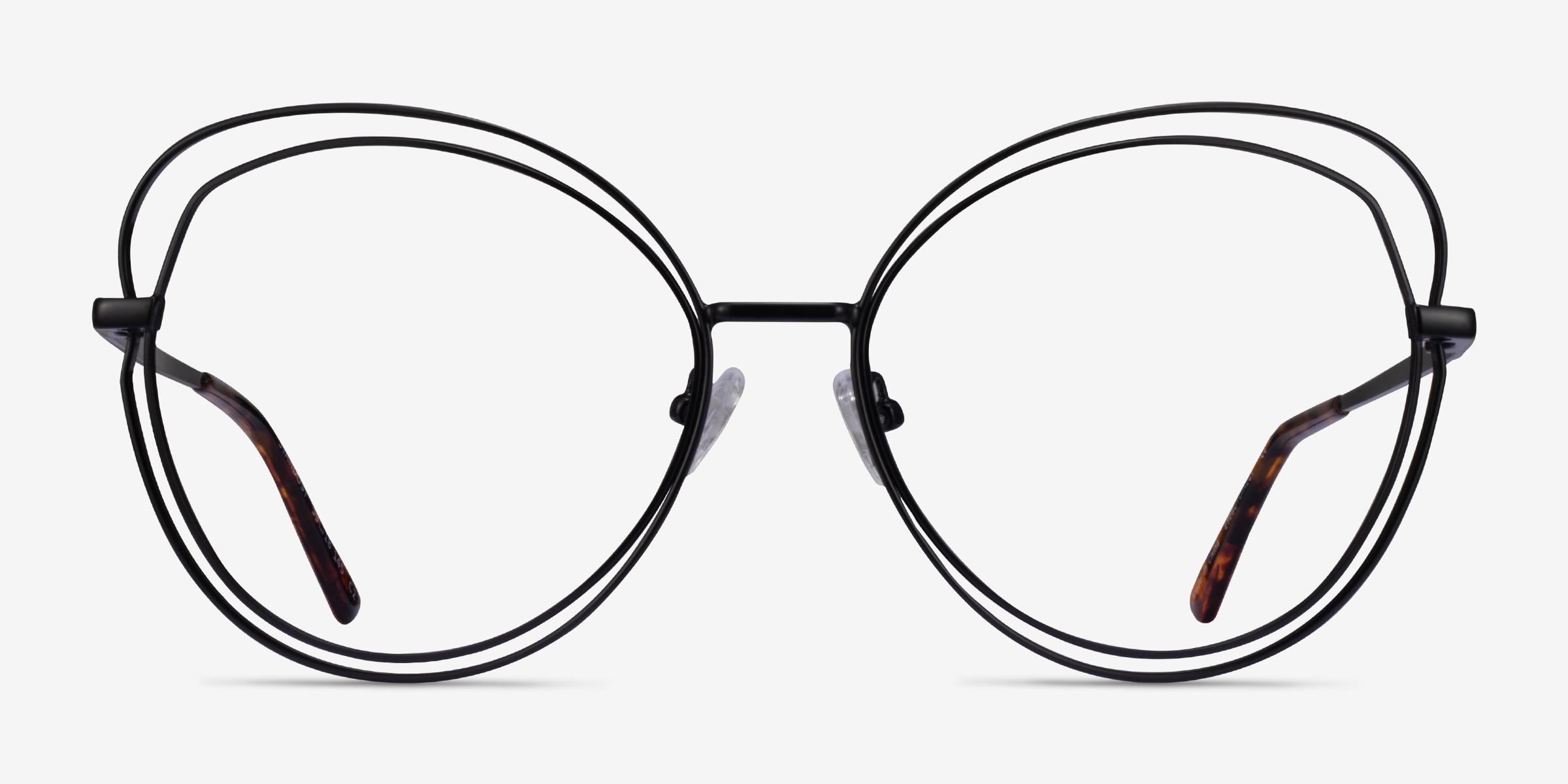 Stardust Matte Black MétalMontures de lunettes de vue d'EyeBuyDirect, Vue de Face