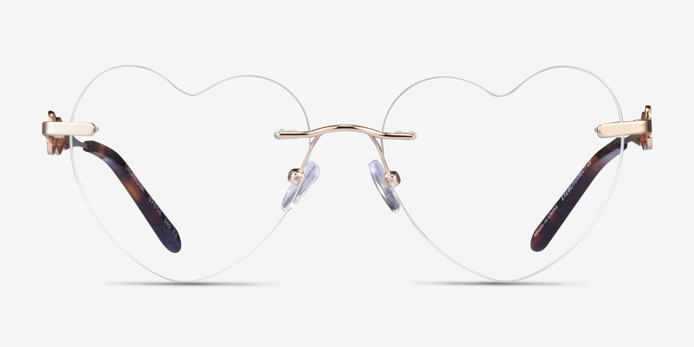 Casanova Light Gold MétalMontures de lunettes de vue d'EyeBuyDirect, Vue de Face