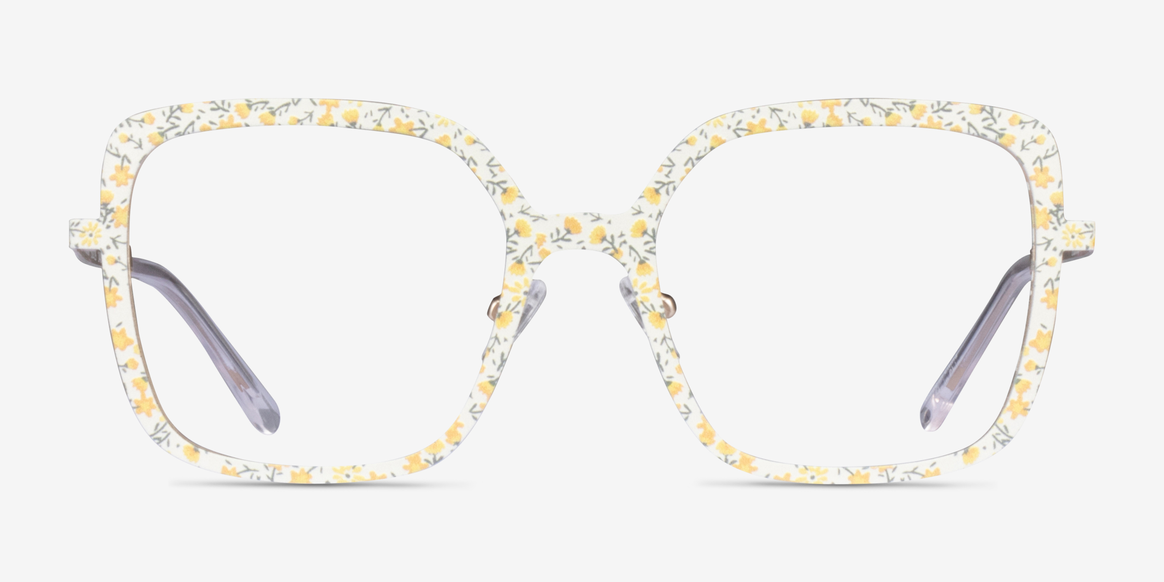 Althea Yellow Floral MétalMontures de lunettes de vue d'EyeBuyDirect, Vue de Face