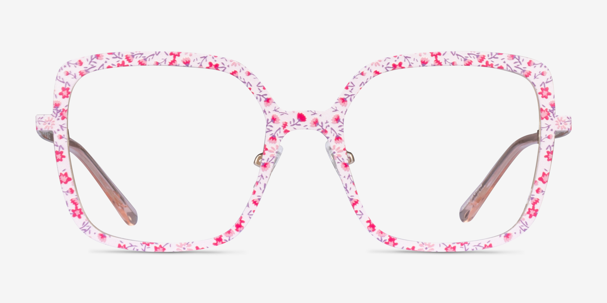 Althea Pink Floral MétalMontures de lunettes de vue d'EyeBuyDirect, Vue de Face