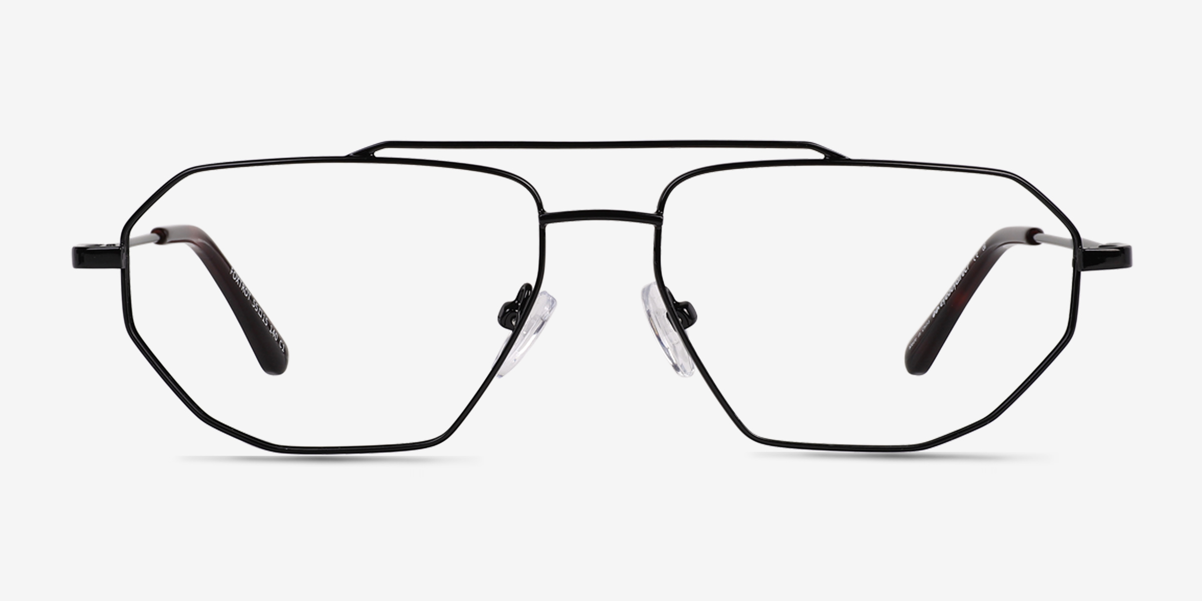 Foxtrot Shiny Black Tortoise MétalMontures de lunettes de vue d'EyeBuyDirect, Vue de Face