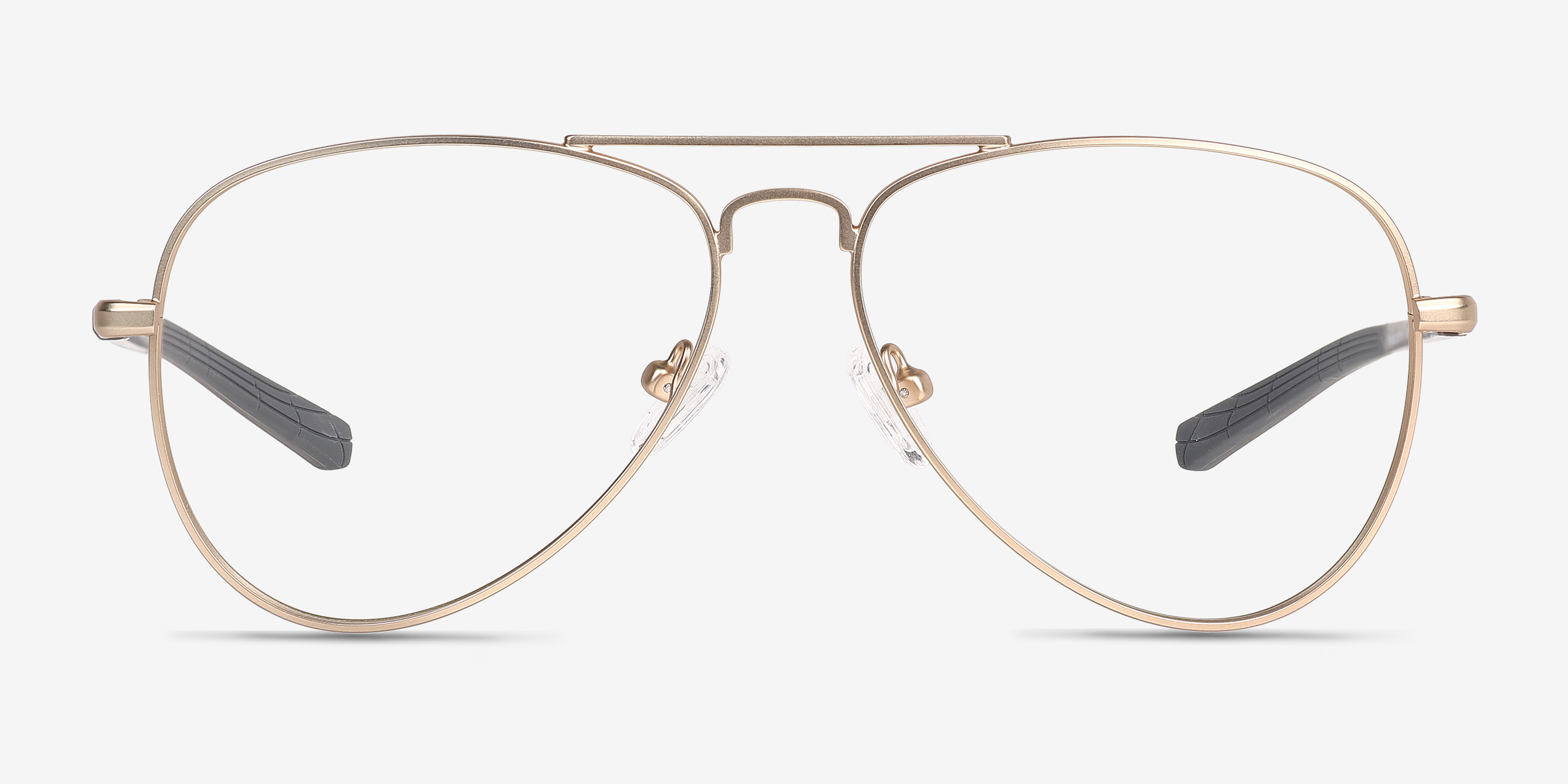 Zest Matt Gold MétalMontures de lunettes de vue d'EyeBuyDirect, Vue de Face