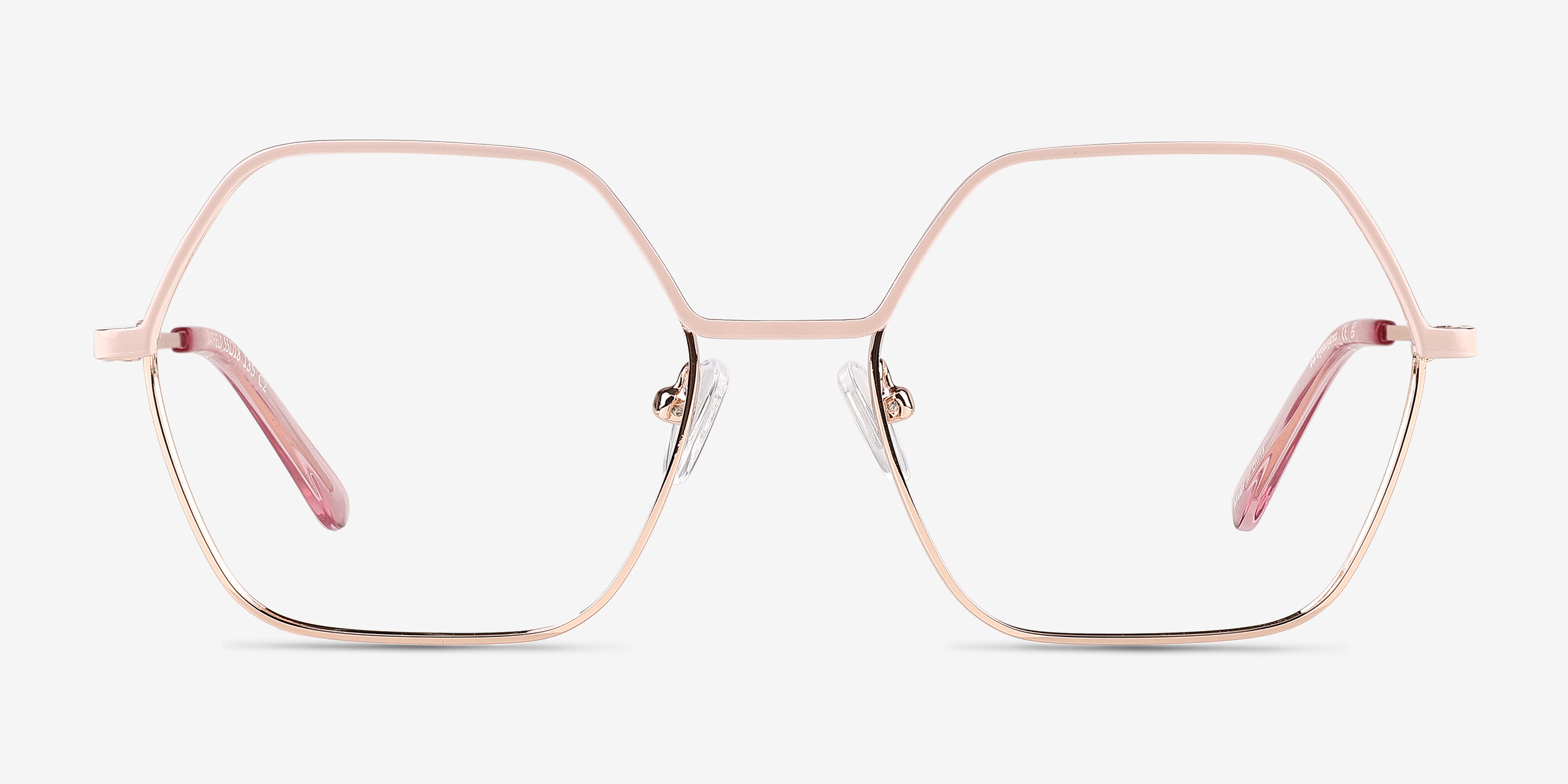 Mayfield Shiny Rose Gold MétalMontures de lunettes de vue d'EyeBuyDirect, Vue de Face