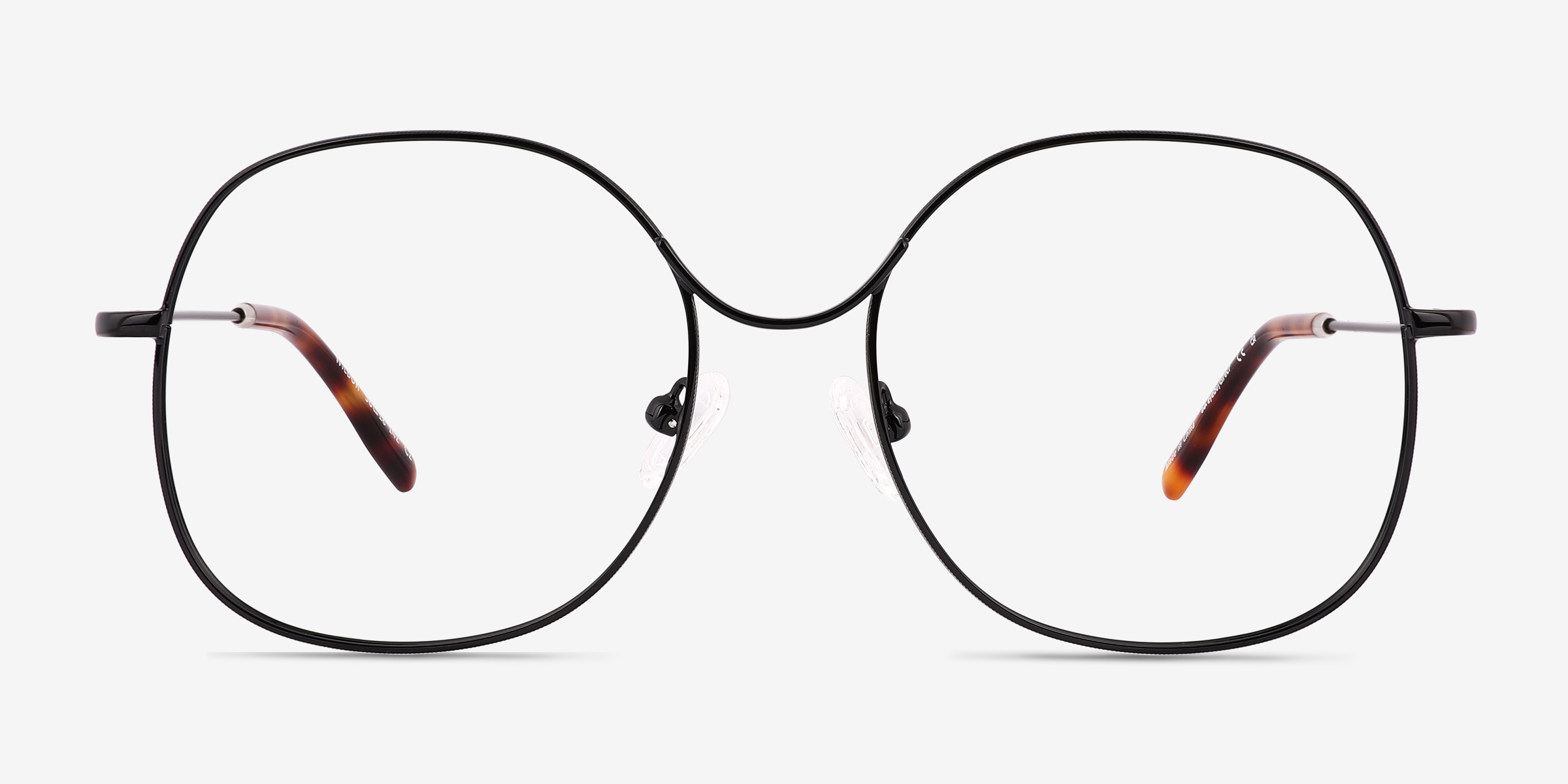 Wilbur Noir MétalMontures de lunettes de vue d'EyeBuyDirect, Vue de Face