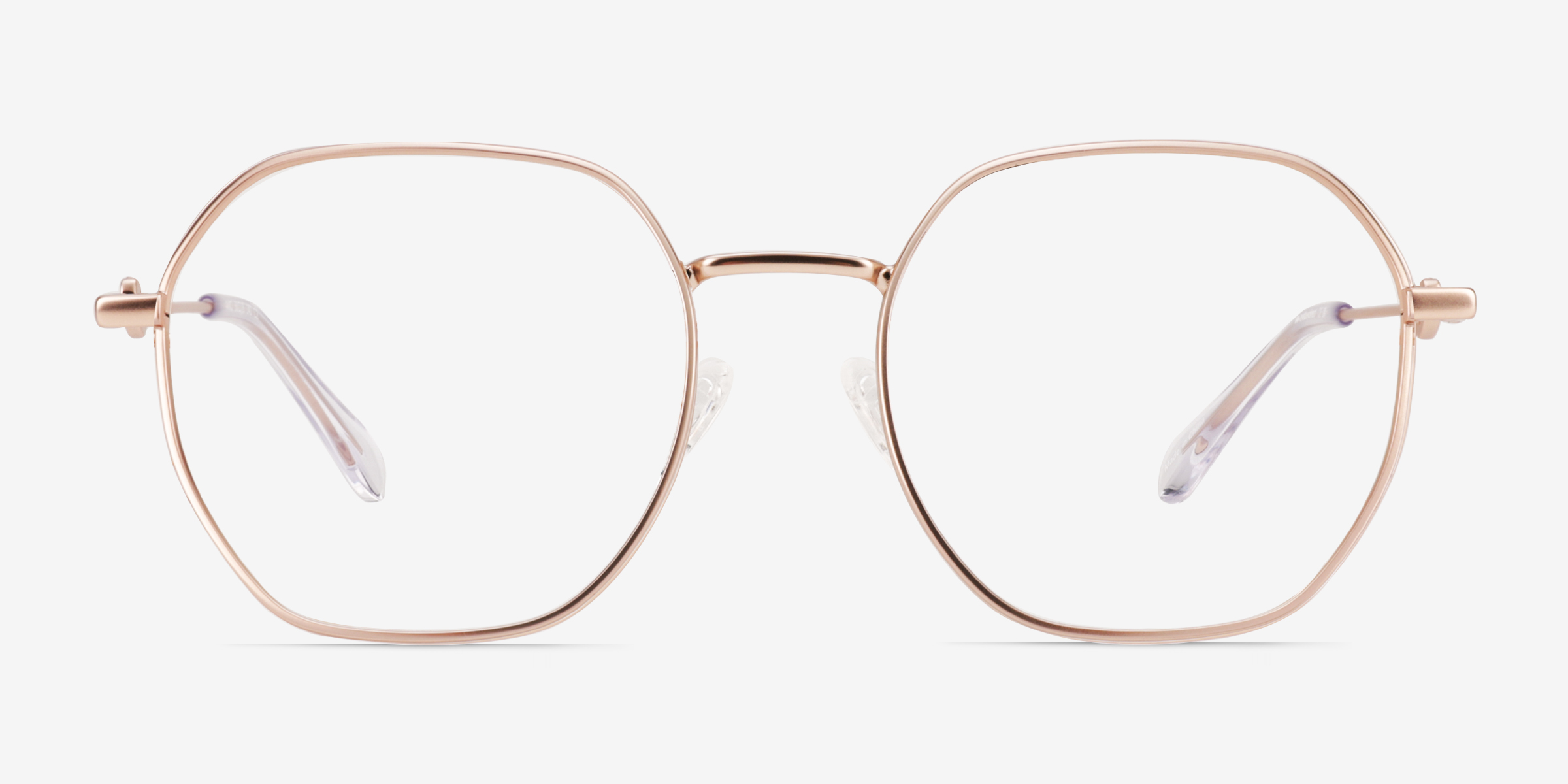 Aiko Matte Rose Gold MétalMontures de lunettes de vue d'EyeBuyDirect, Vue de Face