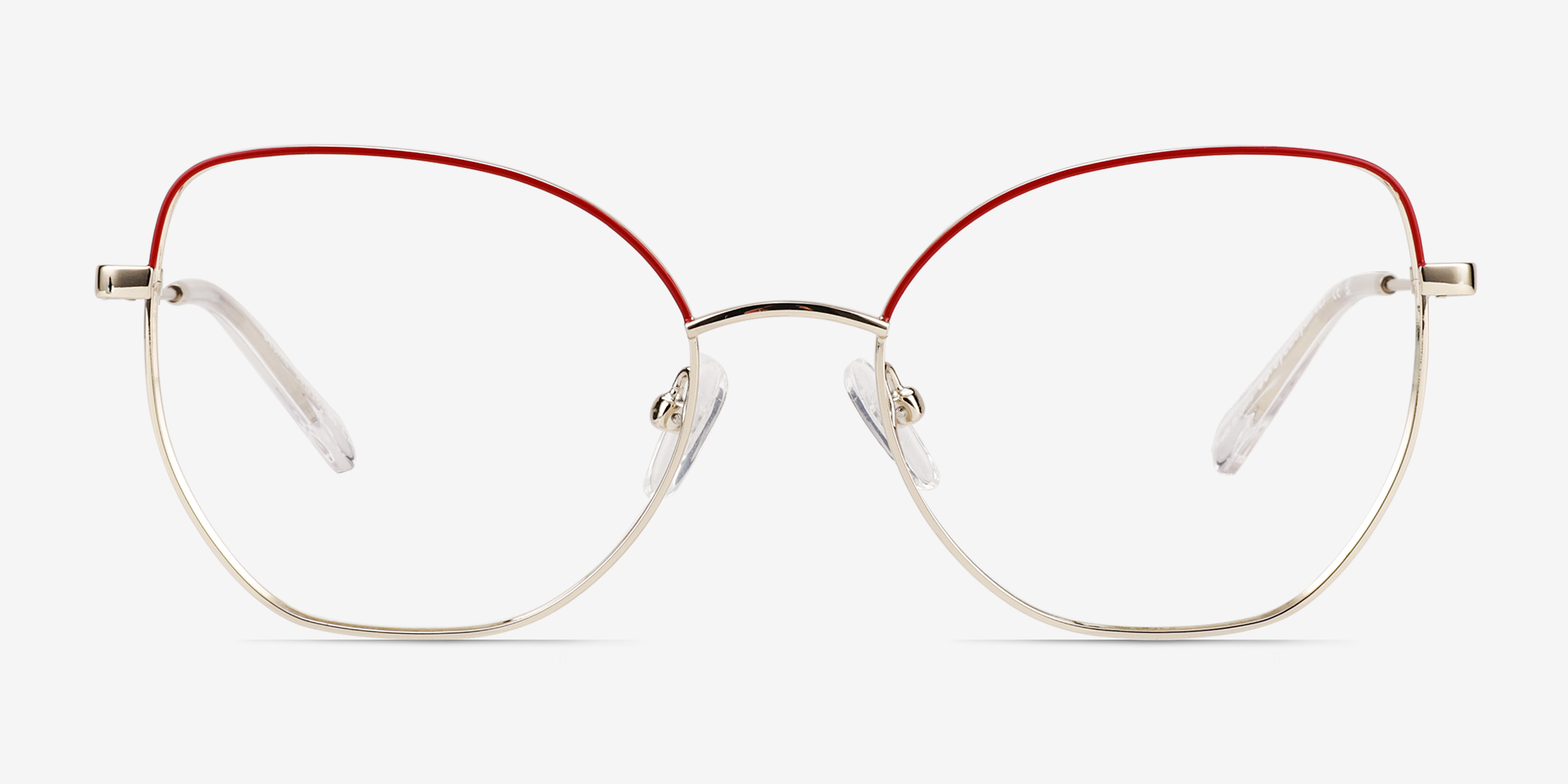Desire Shiny Gold Red MétalMontures de lunettes de vue d'EyeBuyDirect, Vue de Face