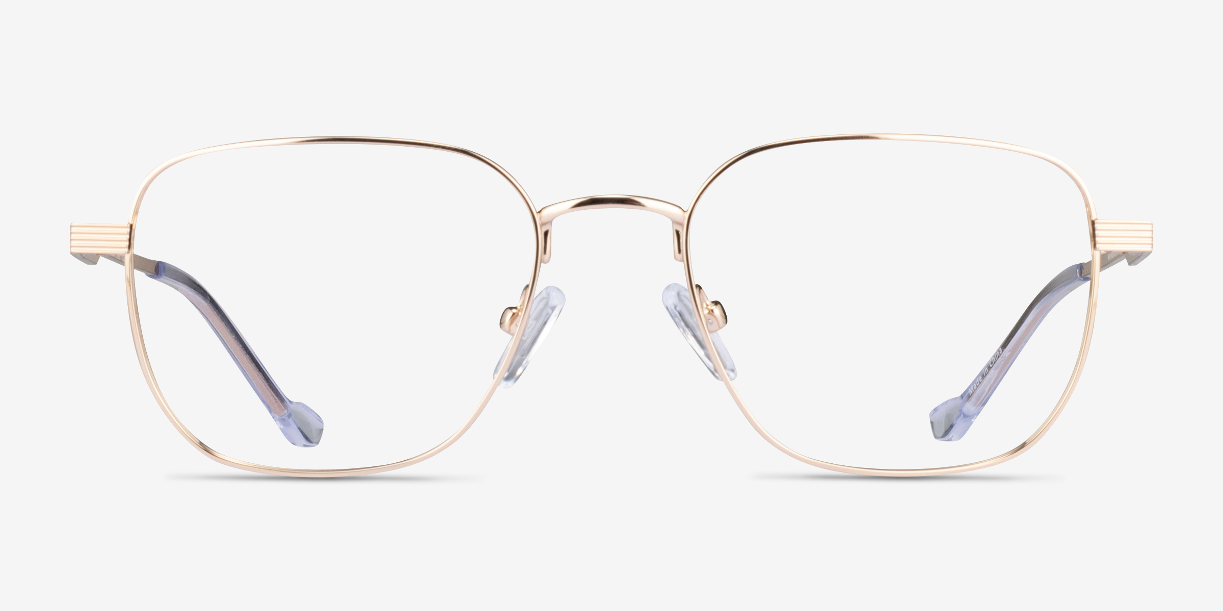 Shiloh Shiny Gold MétalMontures de lunettes de vue d'EyeBuyDirect, Vue de Face