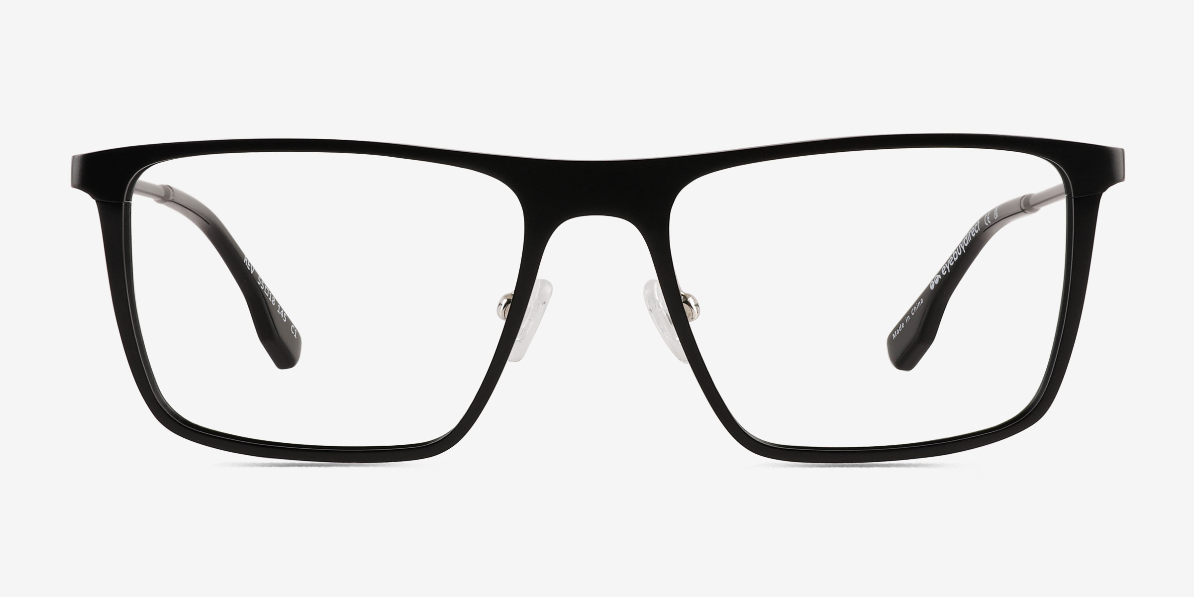 Rev Matte Black Aluminium-alloyMontures de lunettes de vue d'EyeBuyDirect, Vue de Face