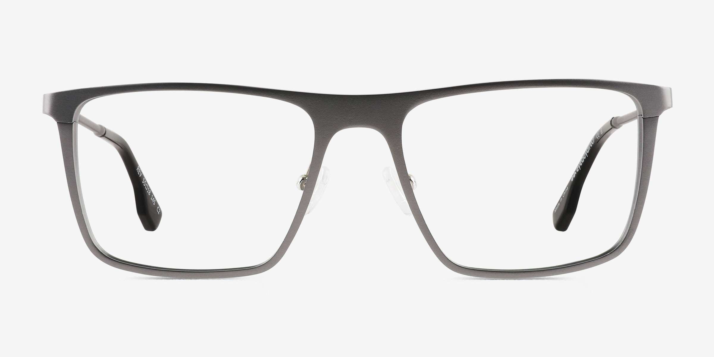 Rev Matte Gunmetal Aluminium-alloyMontures de lunettes de vue d'EyeBuyDirect, Vue de Face